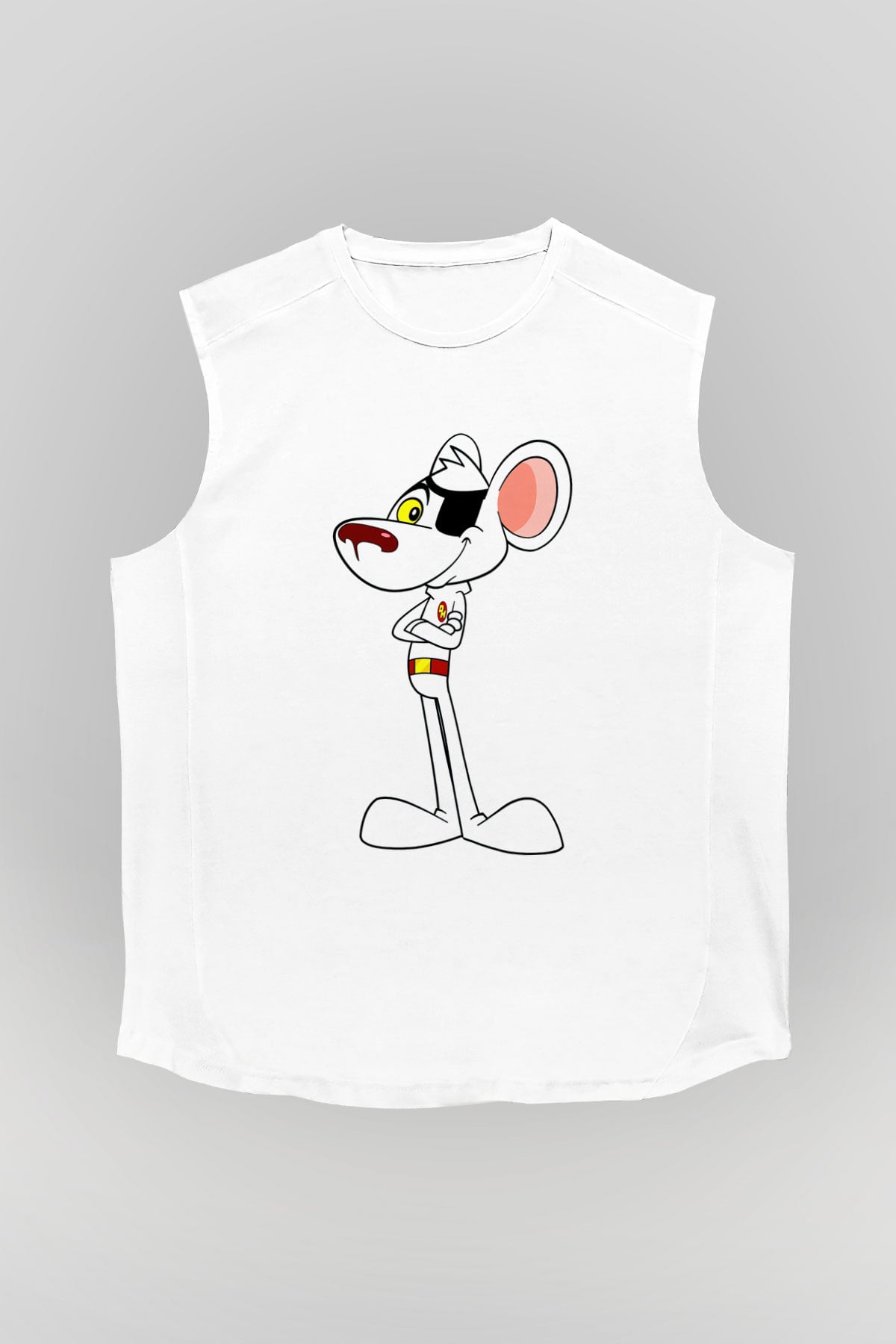 Danger Mouse Beyaz Unisex Kolsuz Tişört