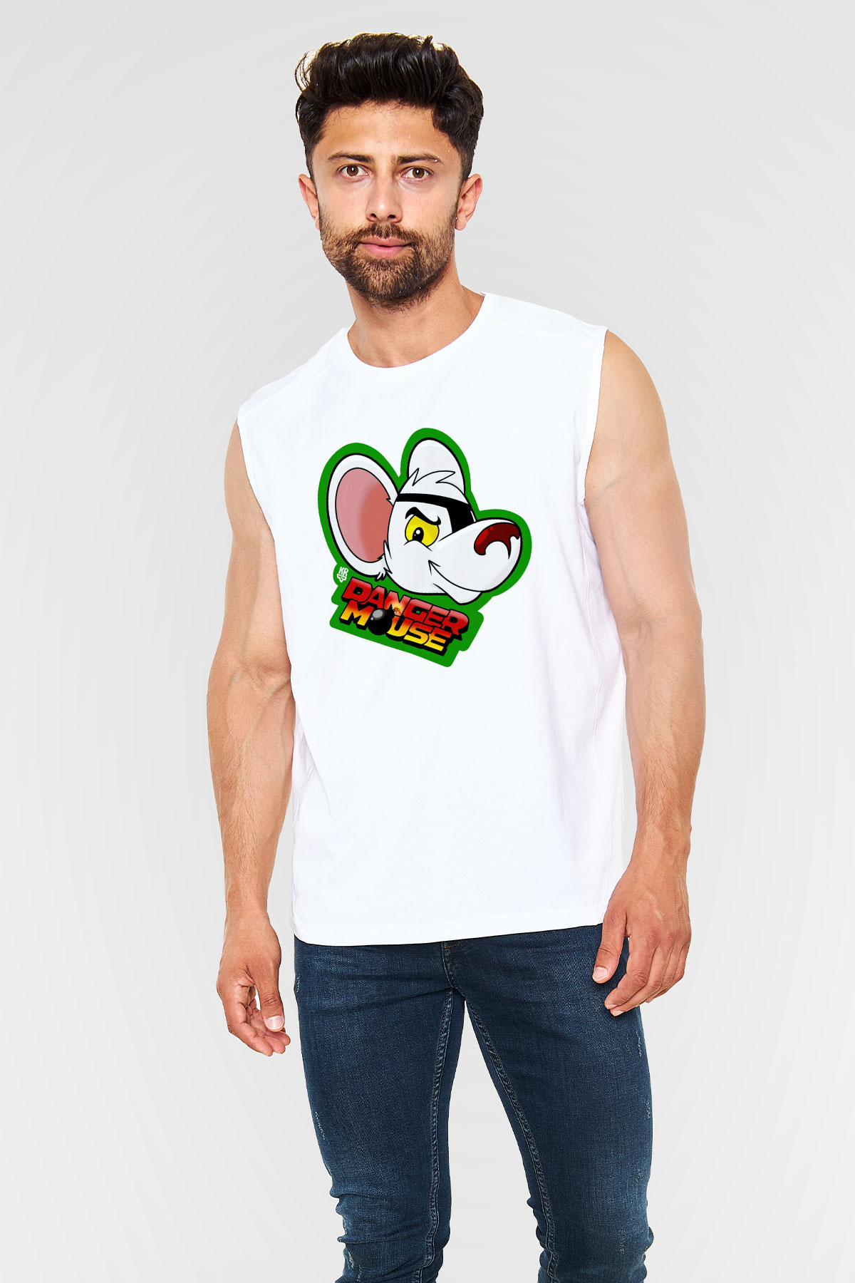 Danger Mouse Beyaz Unisex Kolsuz Tişört