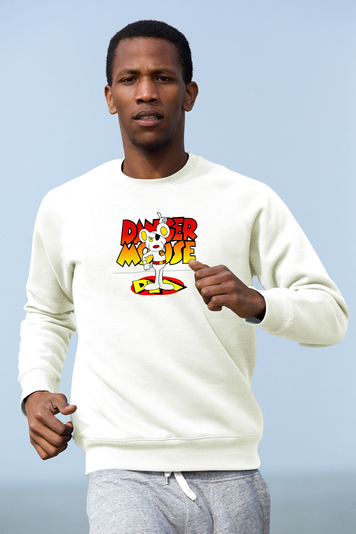 Danger Mouse Beyaz Unisex Sweatshirt