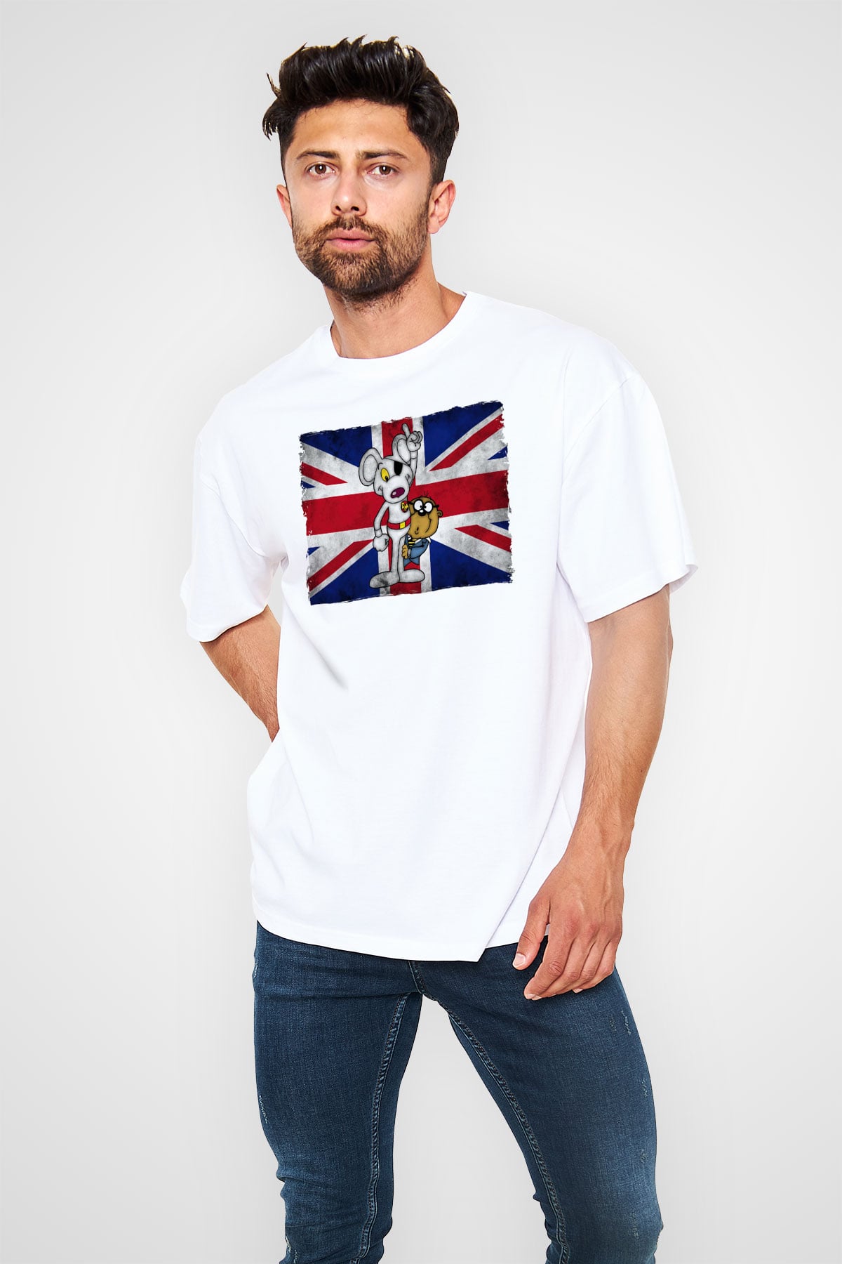 Danger Mouse Beyaz Oversize Tişört Oversize T-shirt
