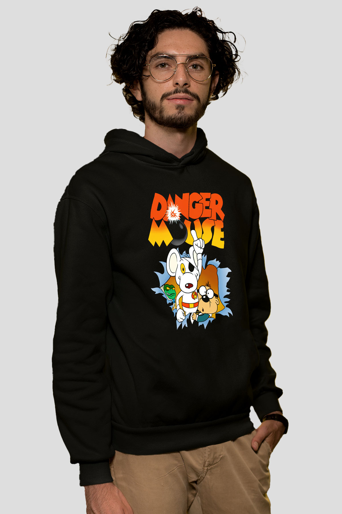 Danger Mouse Siyah Unisex Hoodie