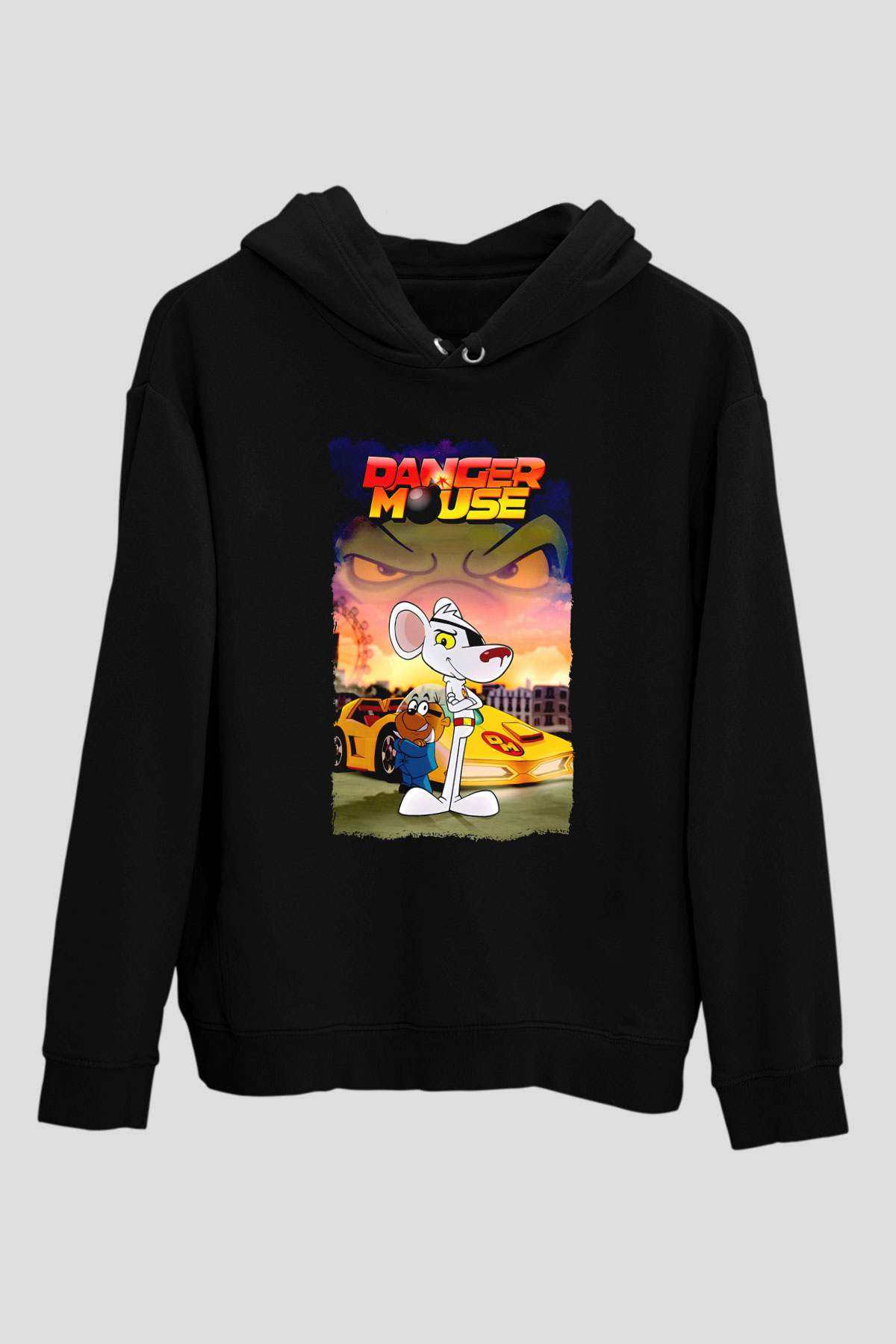 Danger Mouse Siyah Unisex Hoodie