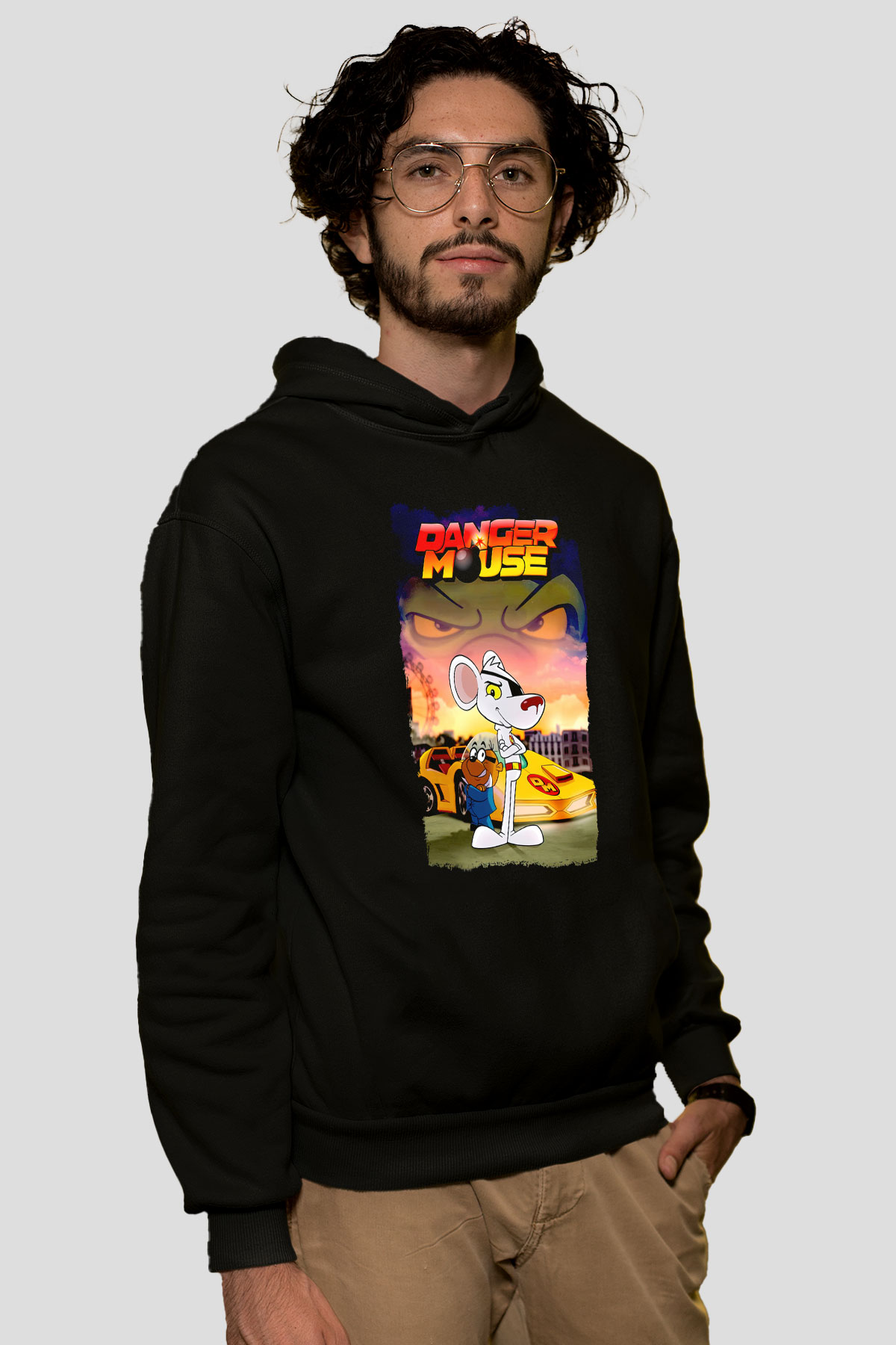 Danger Mouse Siyah Unisex Hoodie