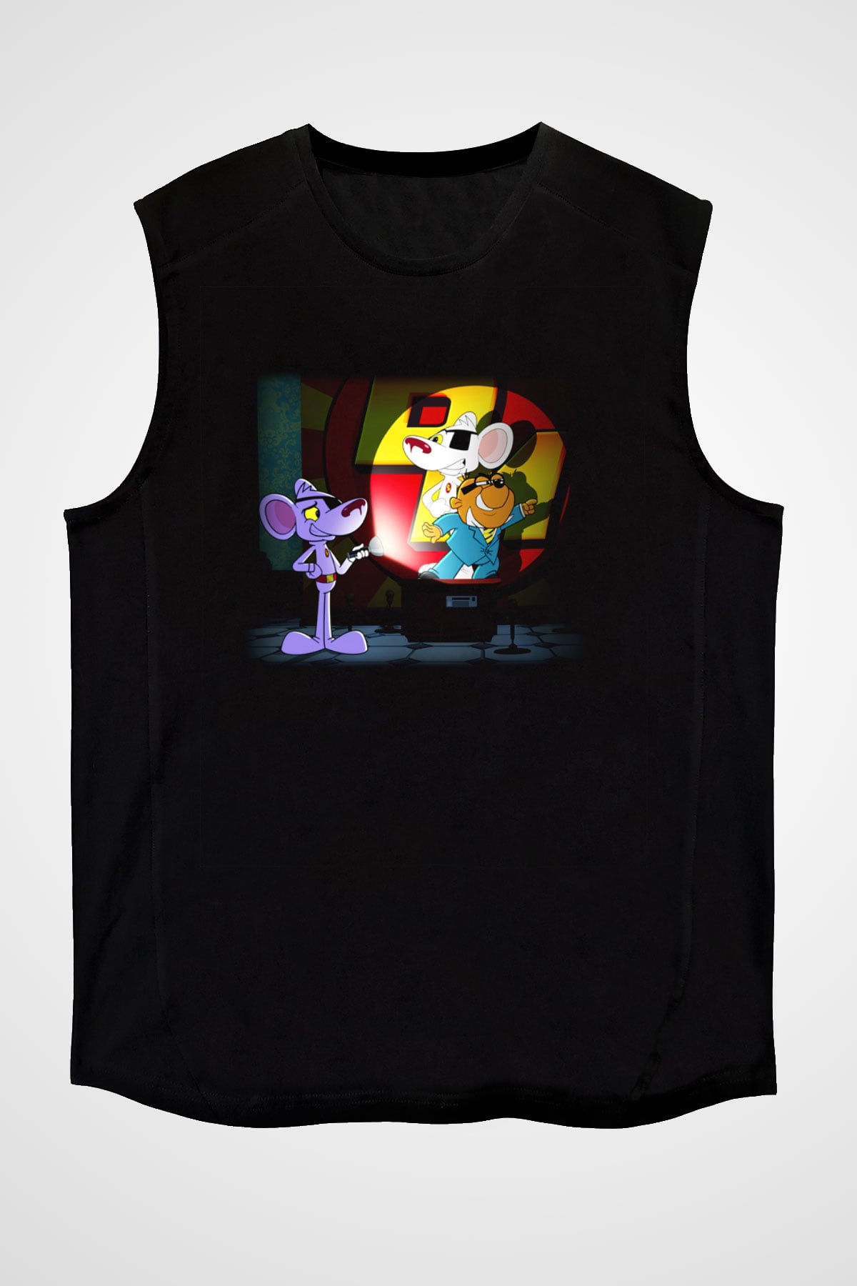 Danger Mouse Siyah Unisex Kolsuz Tişört