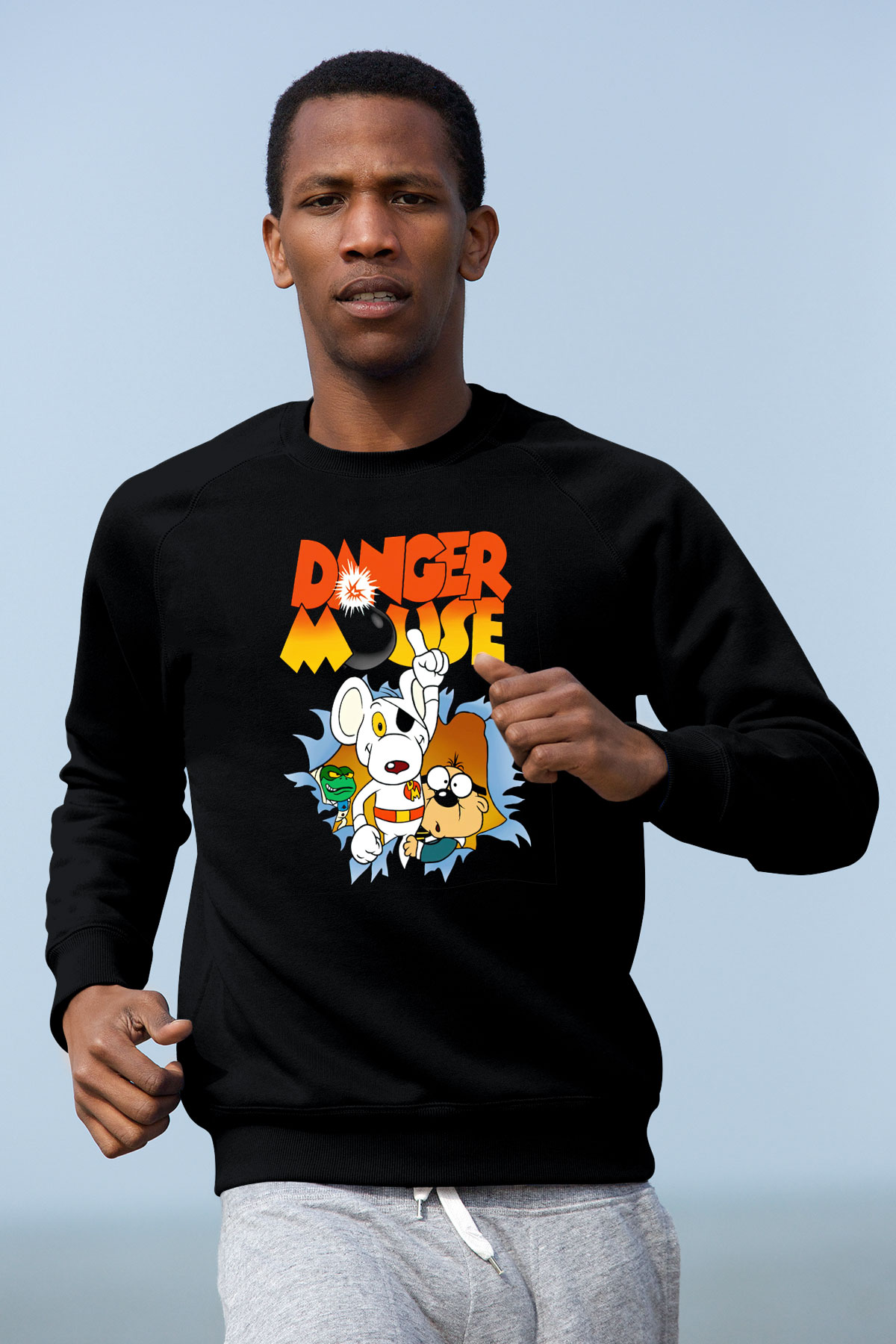 Danger Mouse Siyah Unisex  Sweatshirt