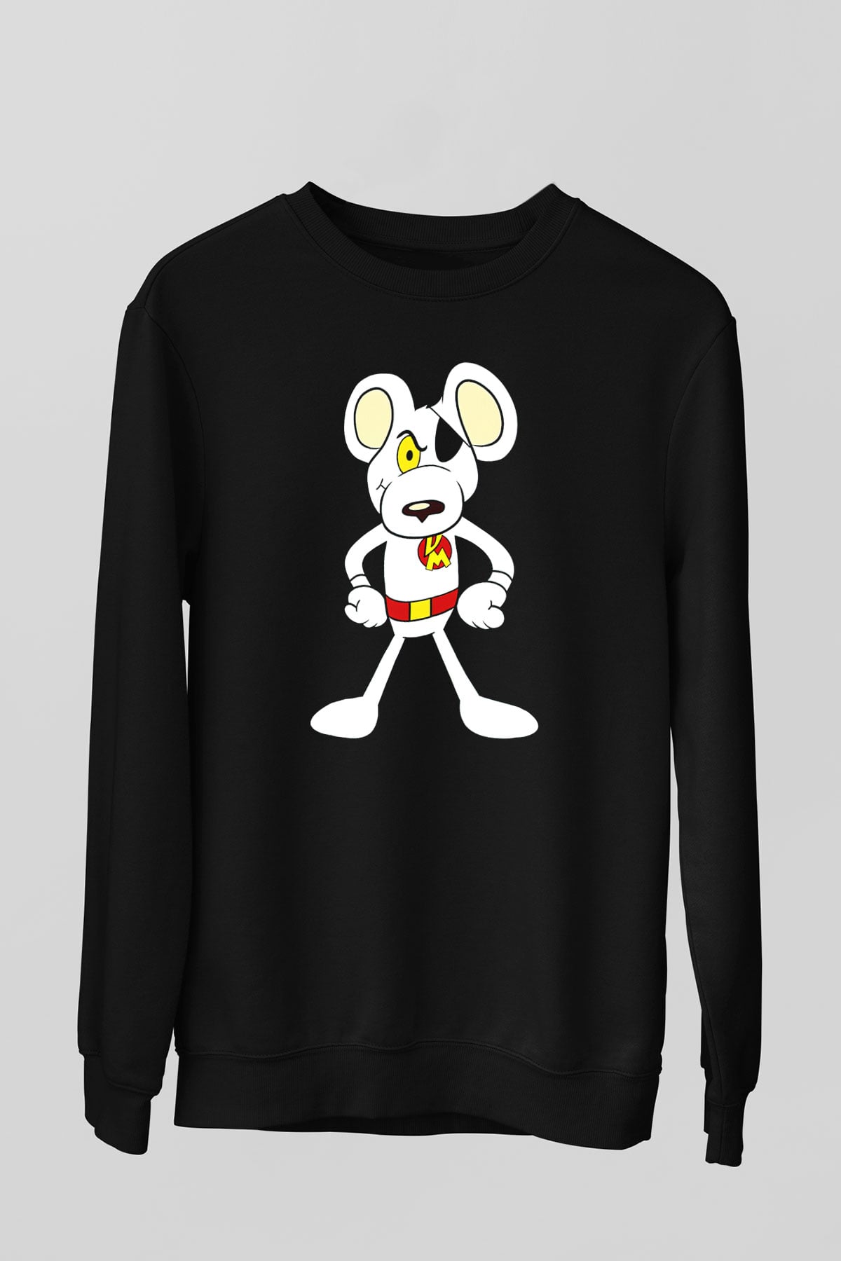 Danger Mouse Siyah Unisex  Sweatshirt