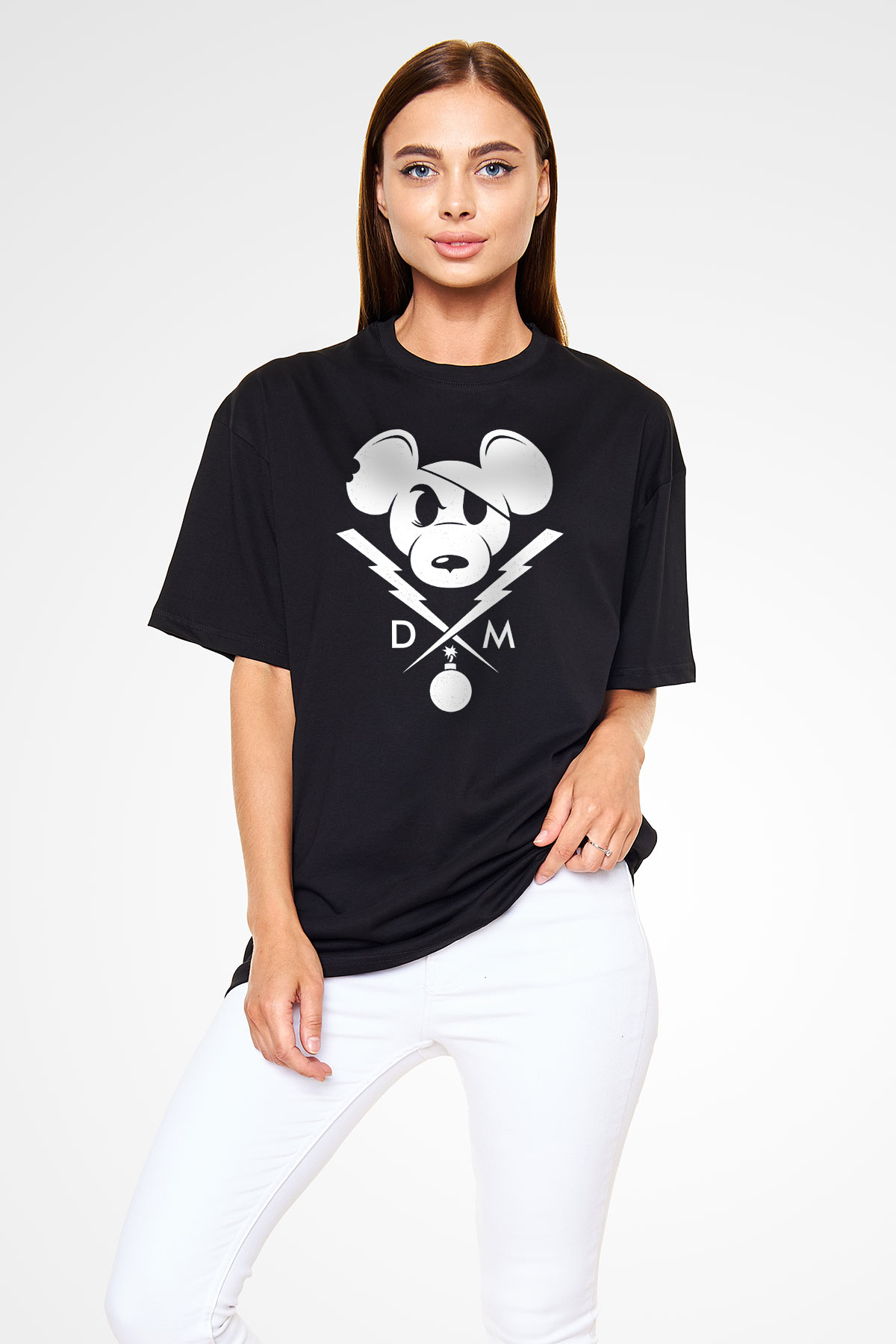Danger Mouse Siyah Oversize Tişört