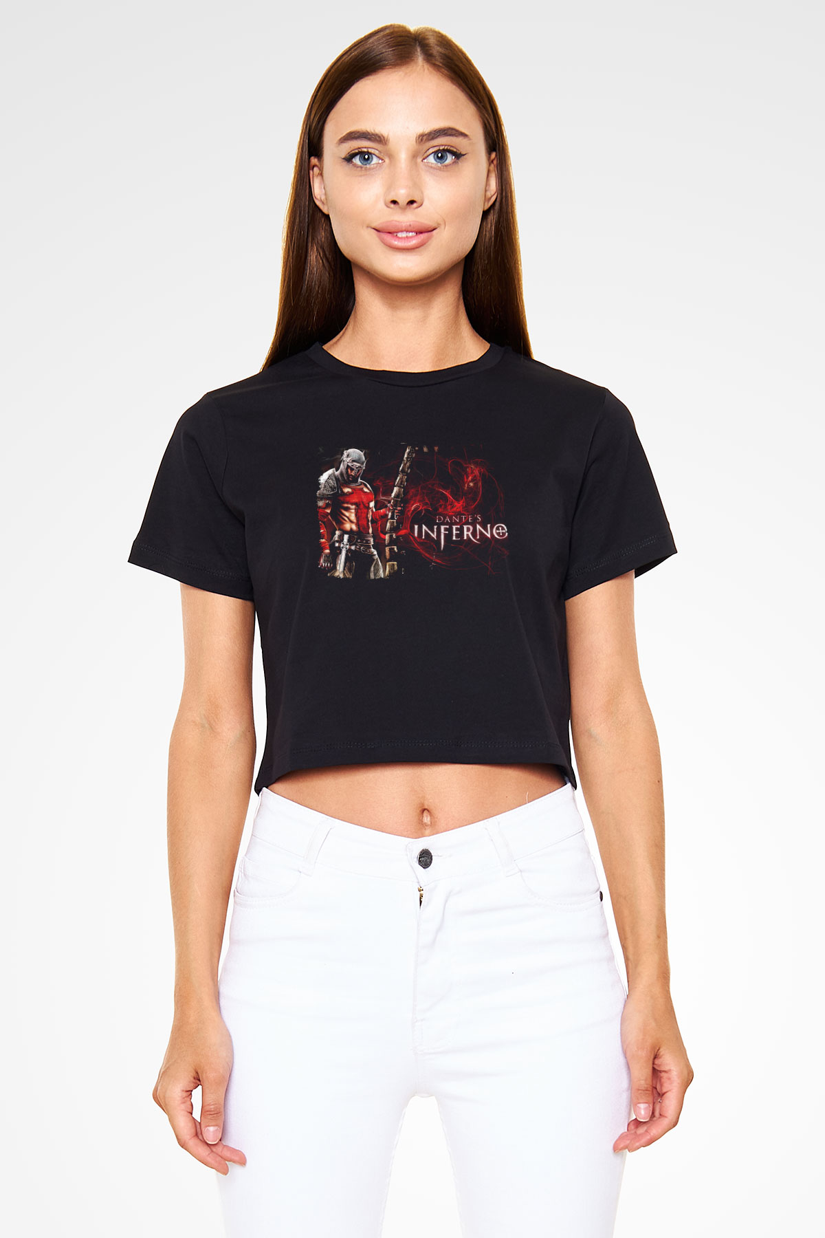 Dantes Inferno Siyah  Crop Top Tişört