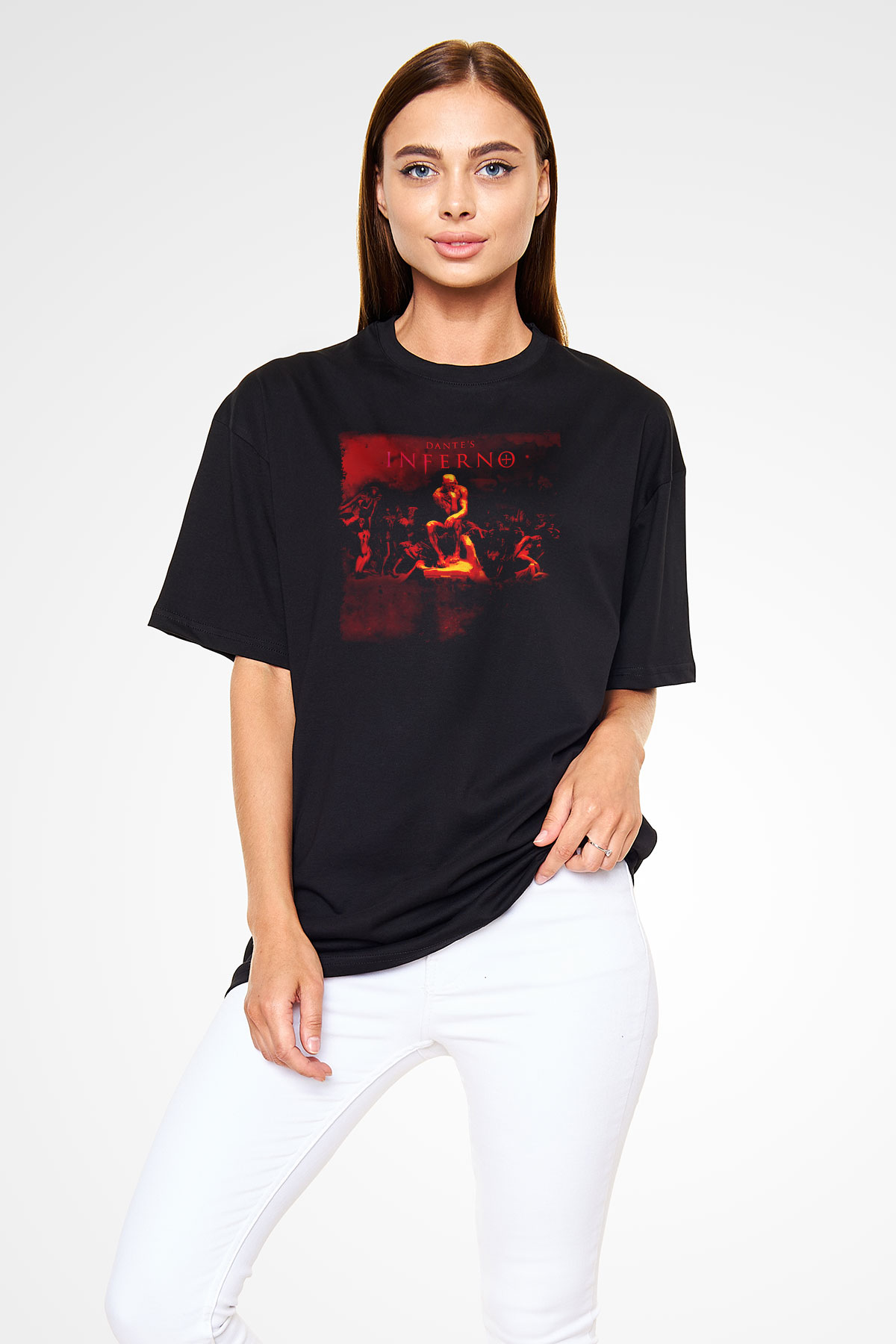 Dantes Inferno Siyah Oversize Tişört Oversize T-shirt