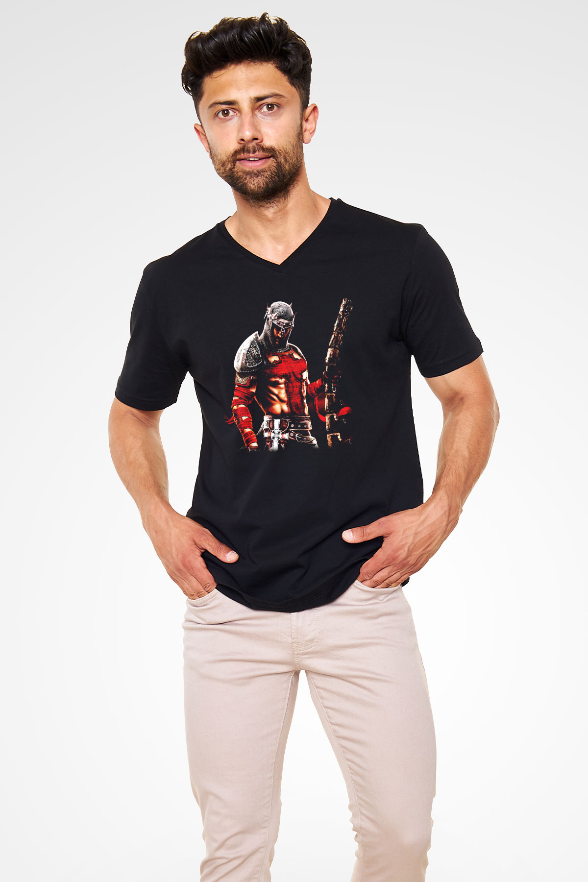 Dantes Inferno Siyah Unisex V Yaka Tişört T-Shirt