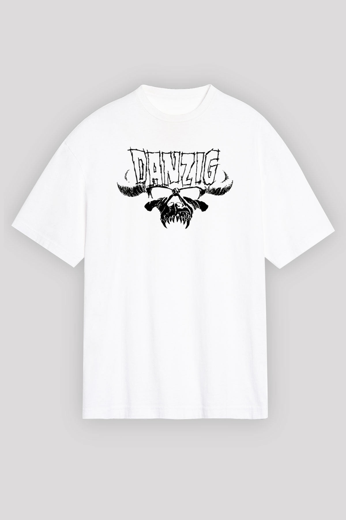 Danzig Beyaz Unisex Oversize Tişört T-Shirt