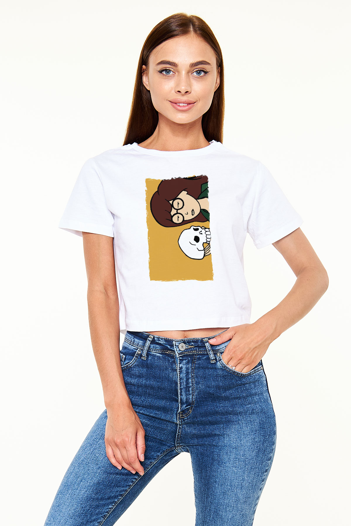 Daria Beyaz  Crop Top Tişört