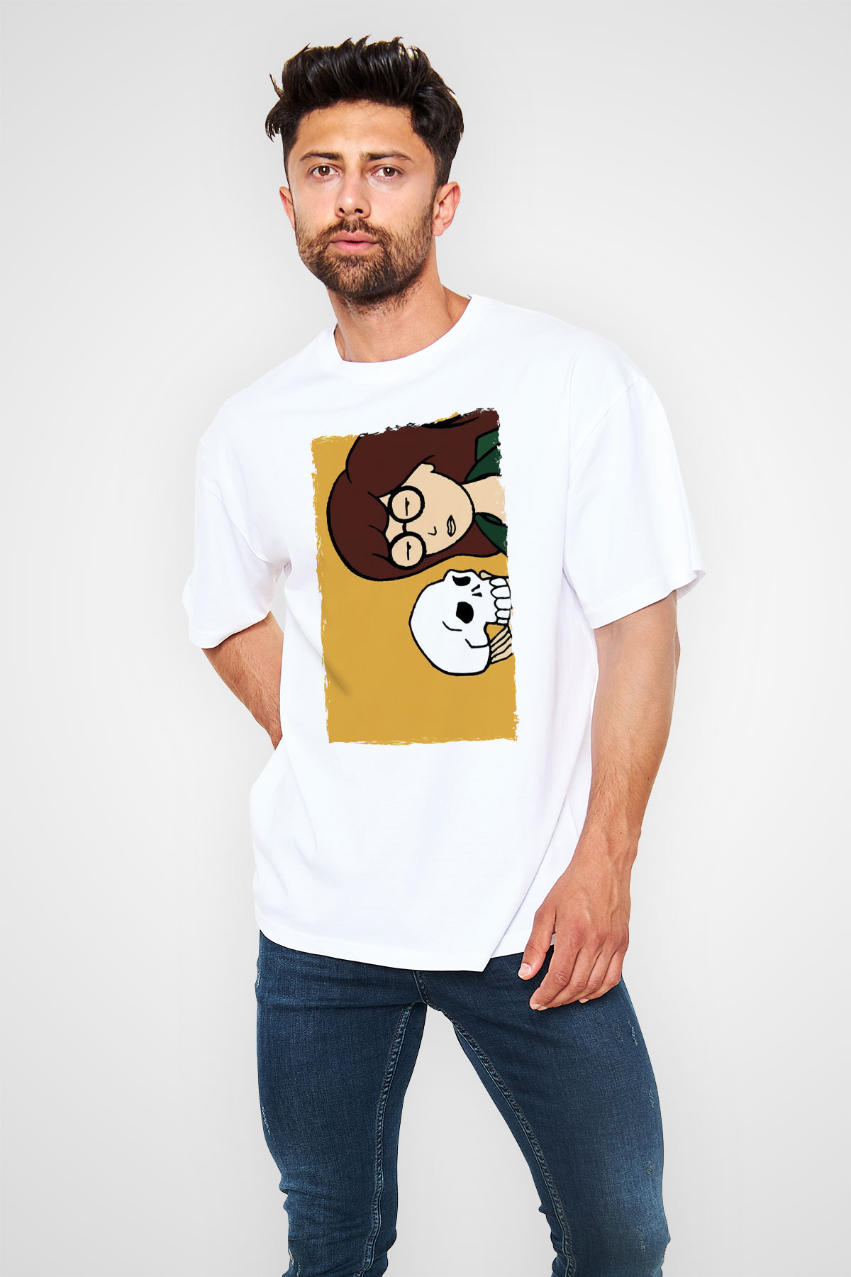 Daria Beyaz Oversize Tişört Oversize T-shirt