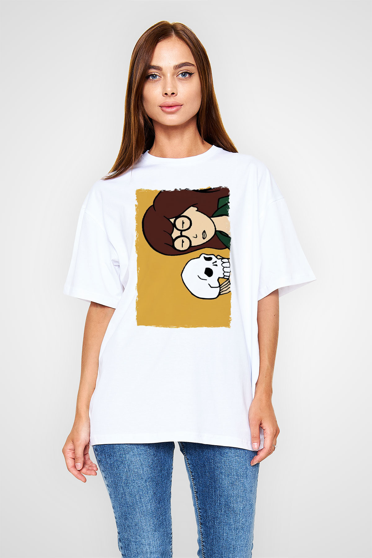 Daria Beyaz Oversize Tişört Oversize T-shirt