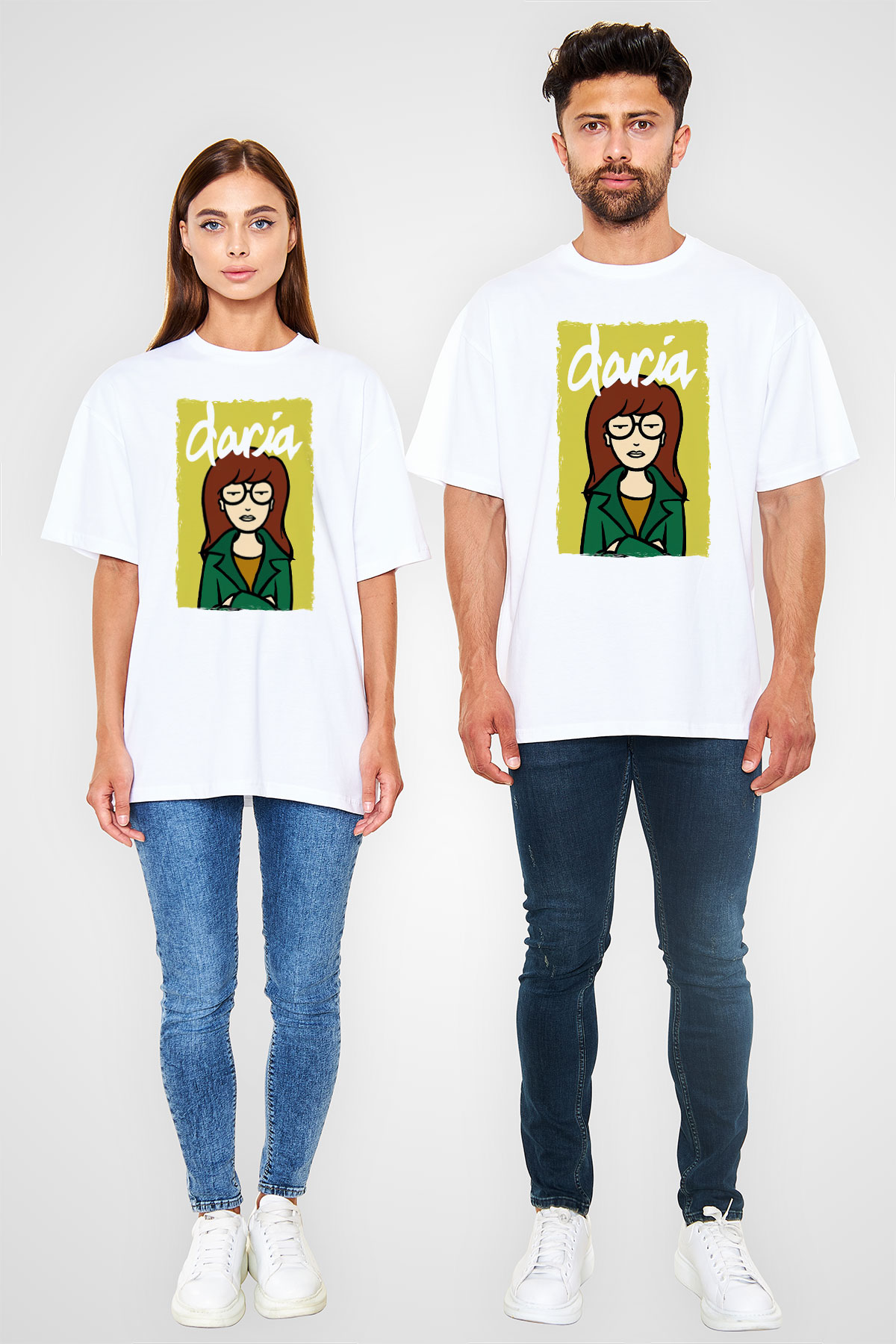 Daria Beyaz Oversize Tişört Oversize T-shirt