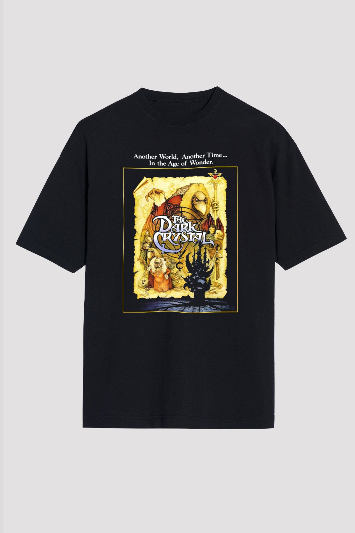 Dark Crystal Siyah Unisex Oversize Tişört