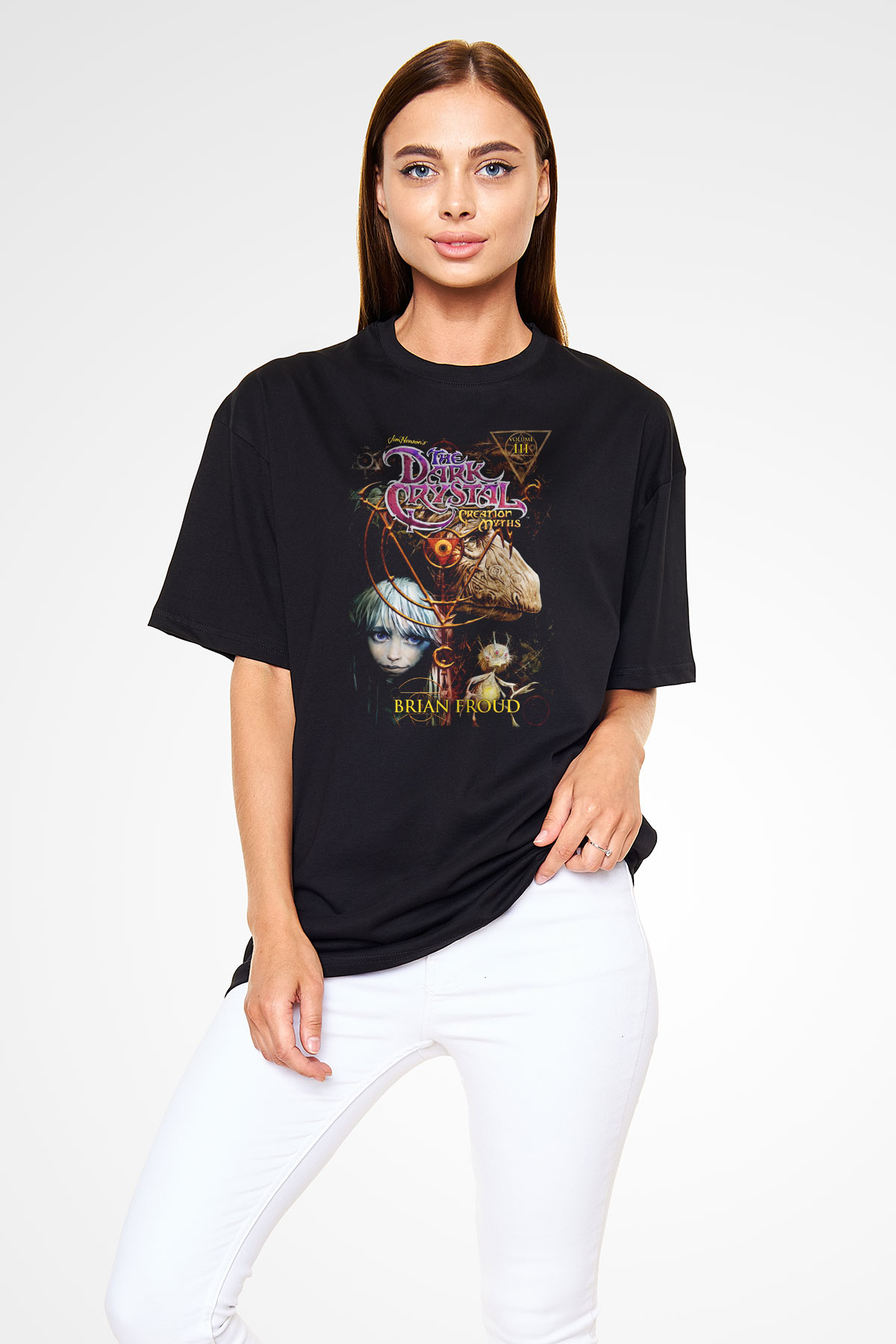 Dark Crystal Siyah Unisex Oversize Tişört