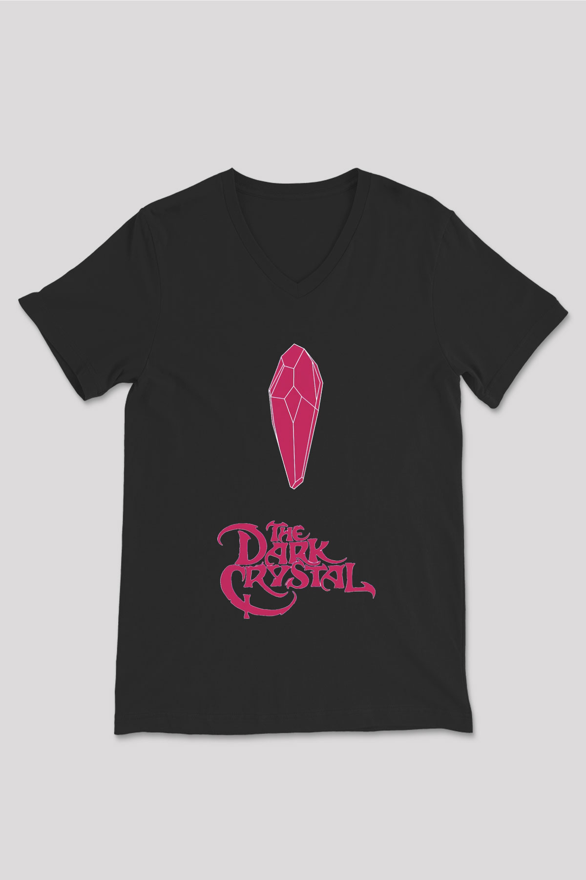 Dark Crystal Siyah Unisex  V Yaka Tişört