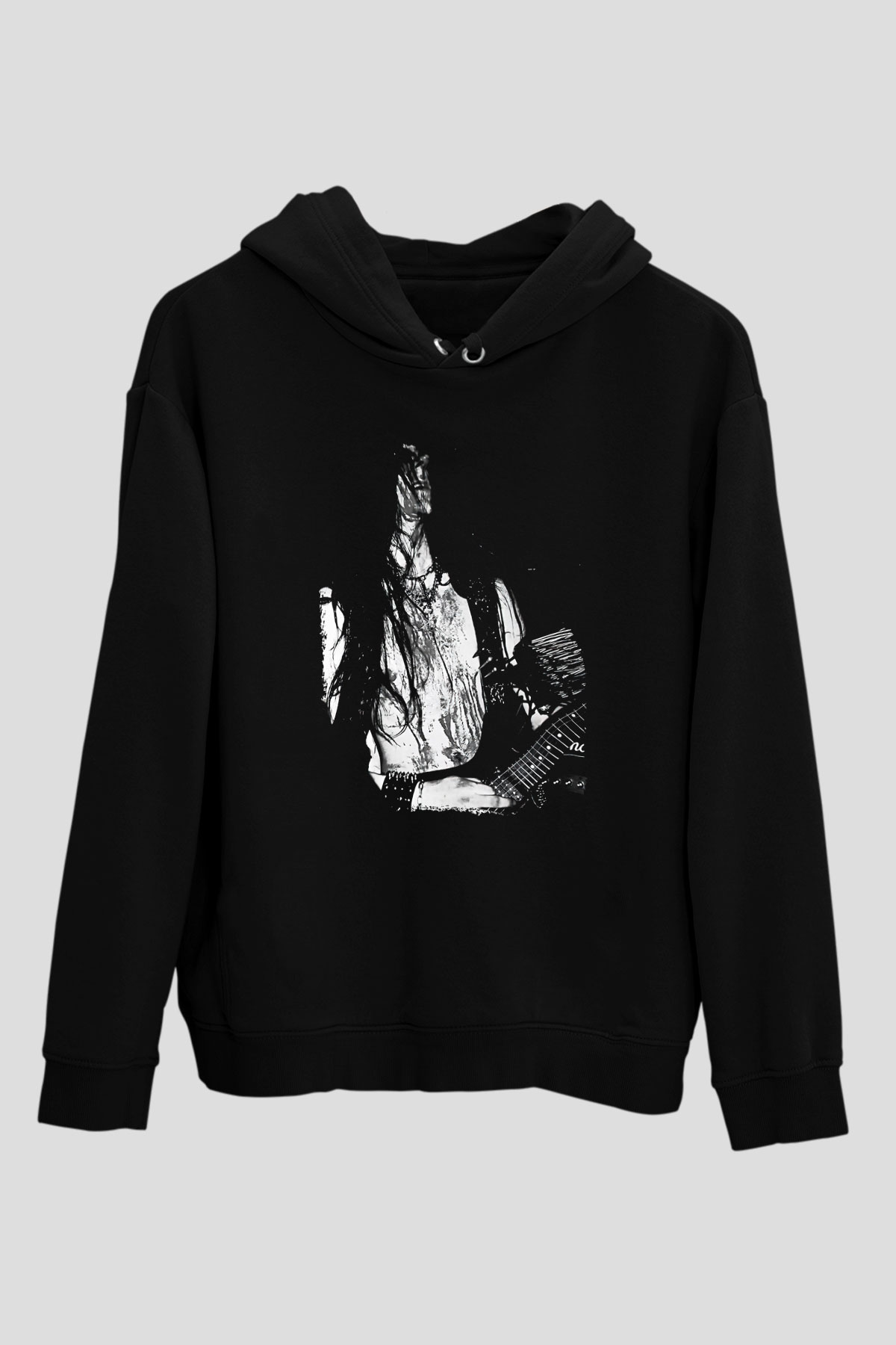 Dark Funeral Baskılı Unisex Siyah Kapüşonlu Sweatshirt