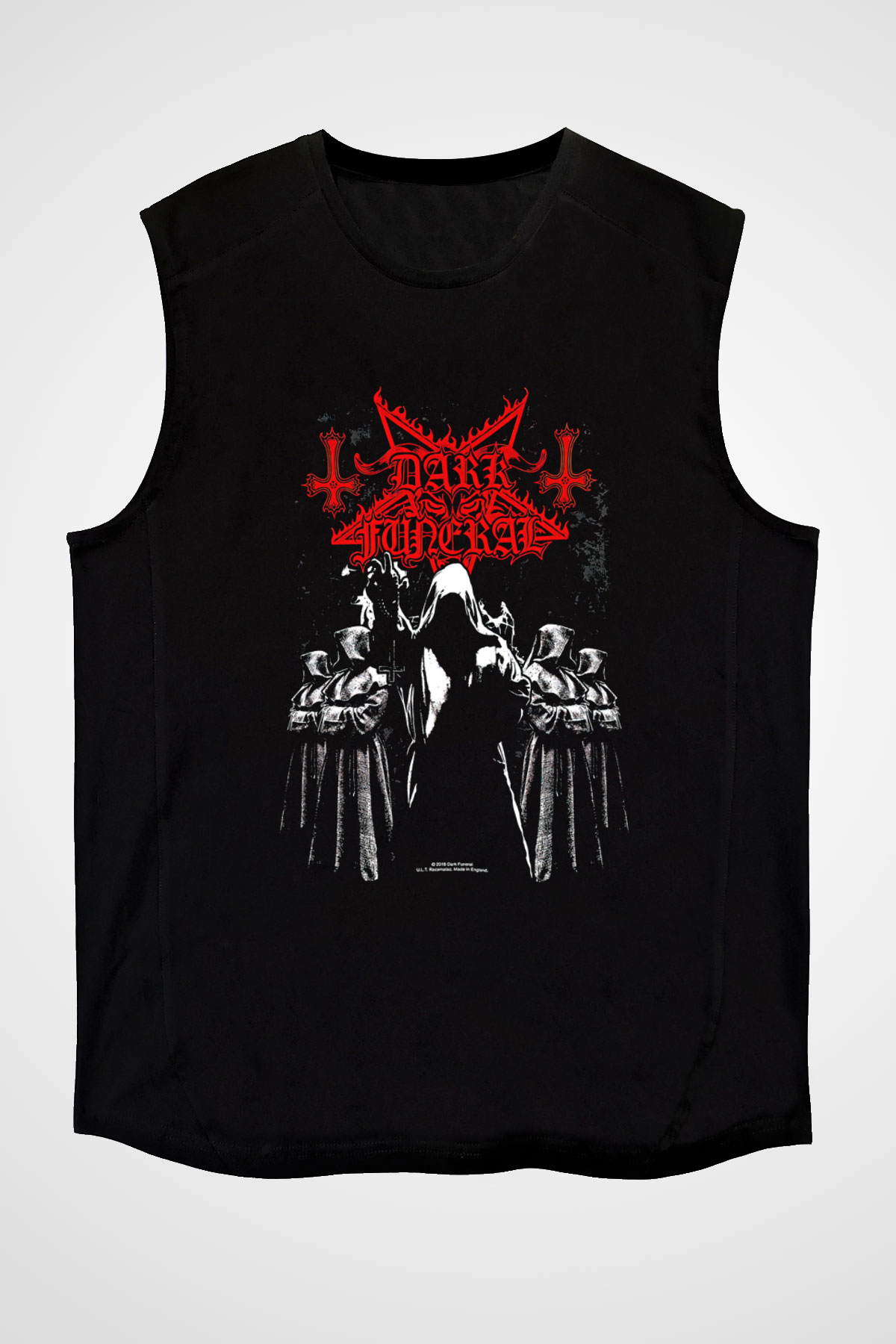 Dark Funeral Baskılı Unisex Siyah Kolsuz Tişört - Tshirt