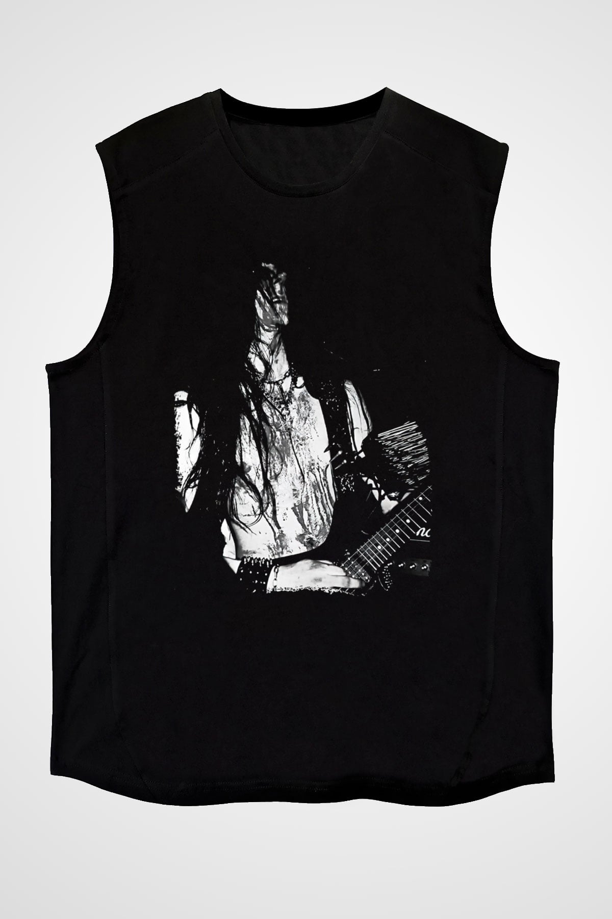 Dark Funeral Baskılı Unisex Siyah Kolsuz Tişört - Tshirt