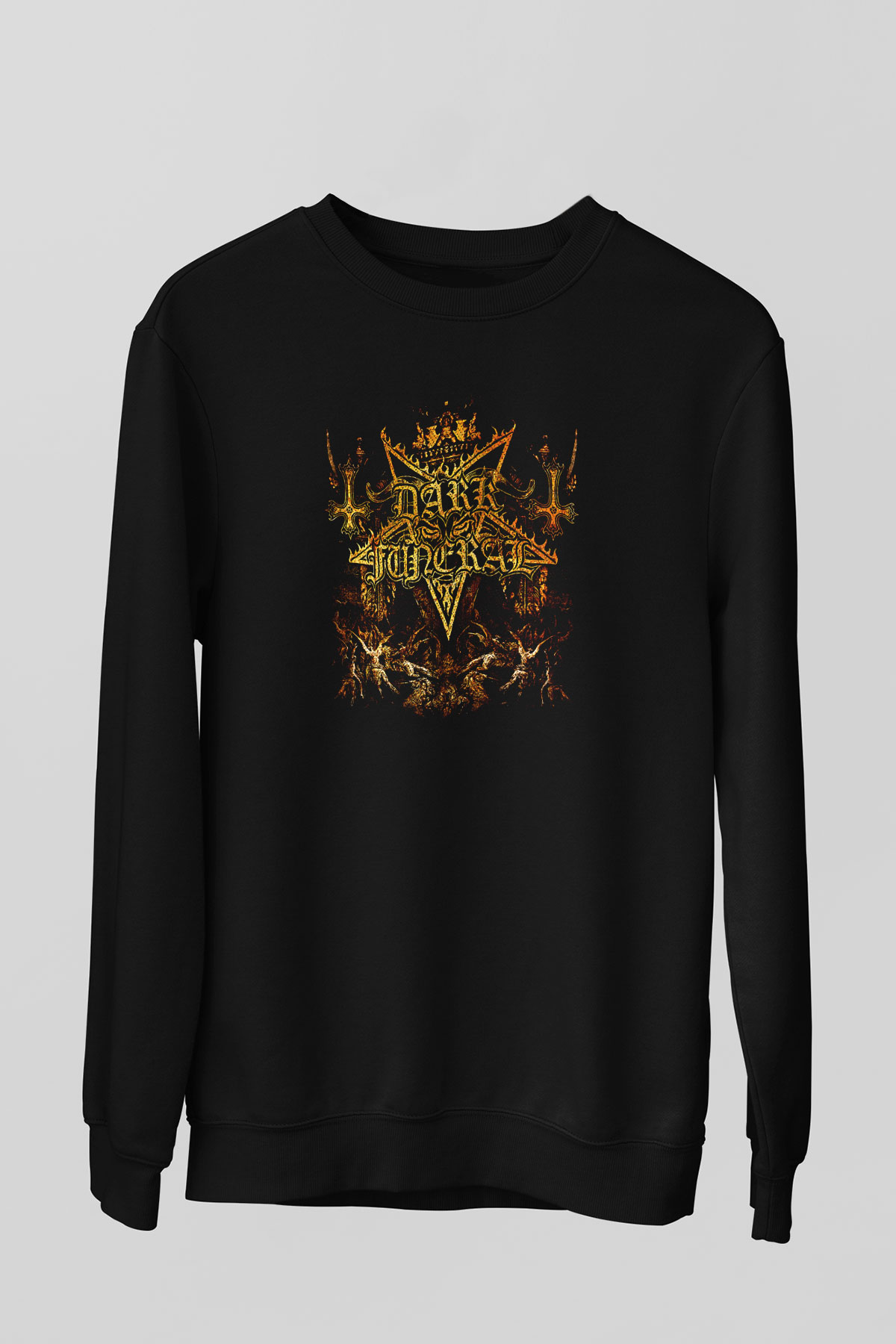 Dark Funeral Baskılı Unisex Siyah Sweatshirt