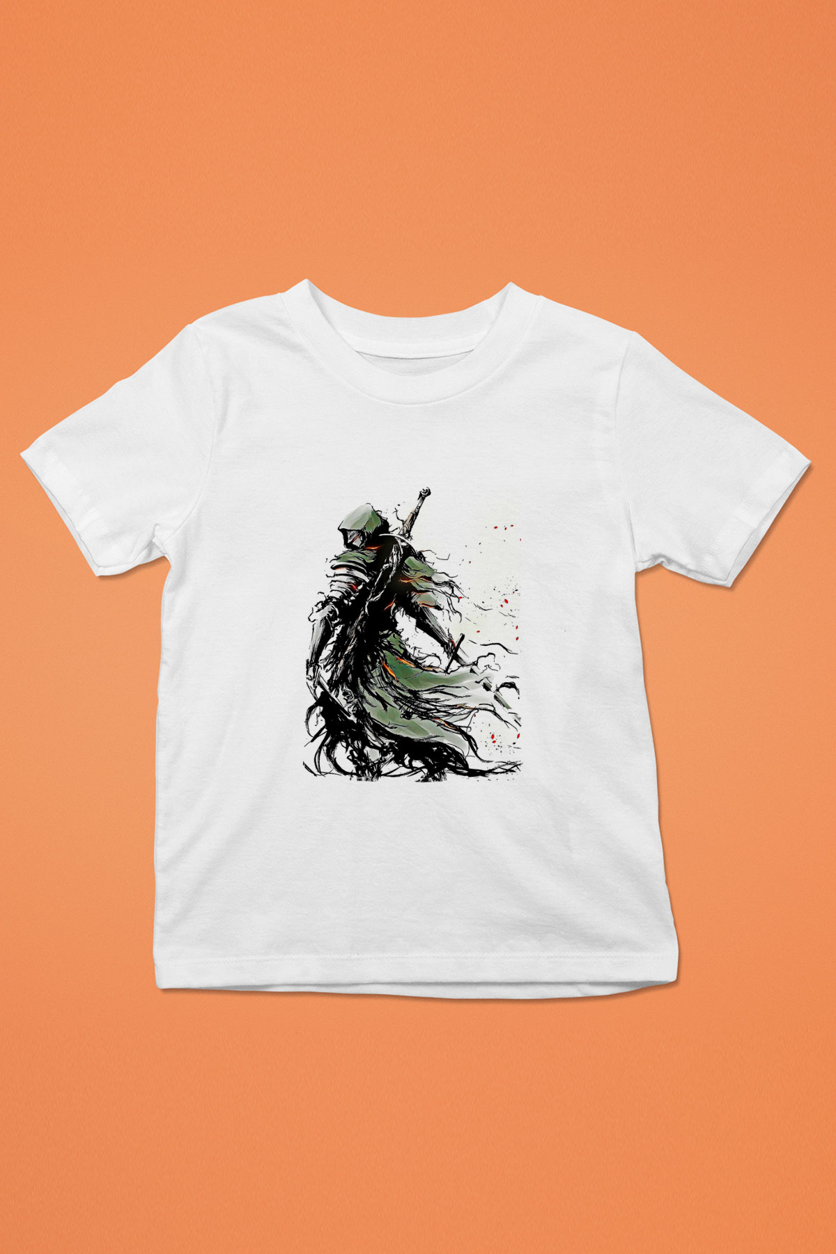 Dark Souls Baskılı Beyaz Unisex Beyaz Çocuk Tişört - Tshirt