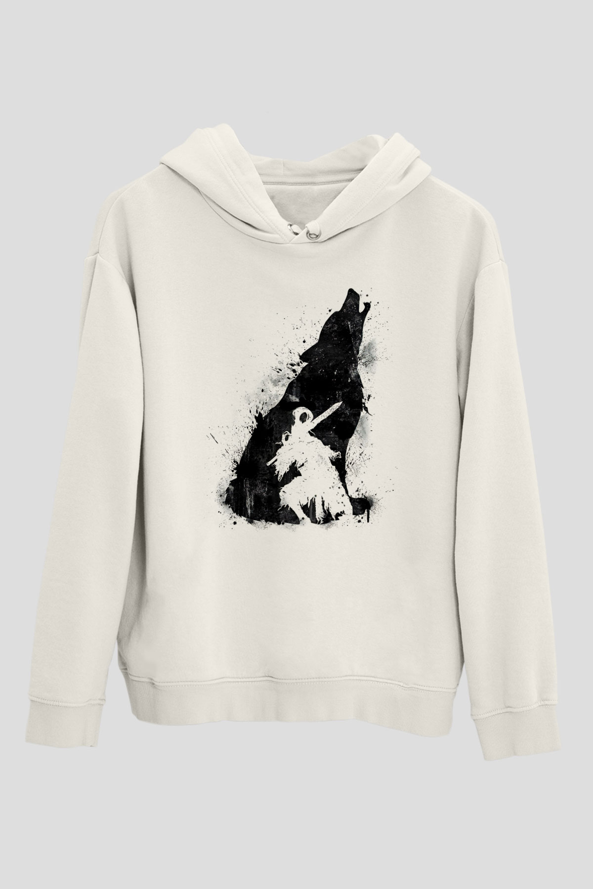 Dark Souls Baskılı Beyaz Unisex Kapüşonlu Sweatshirt