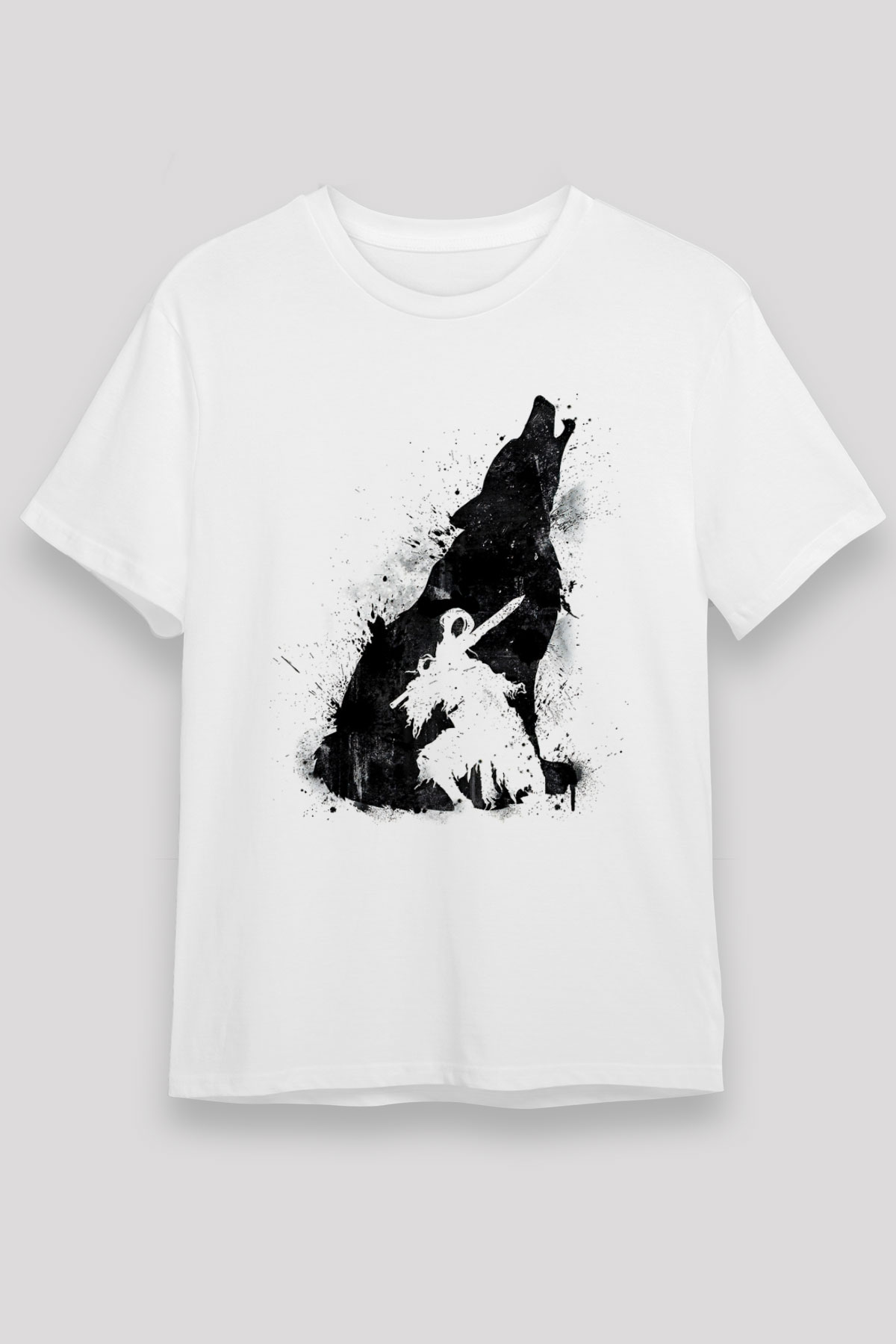 Dark Souls Baskılı Unisex Beyaz Tişört - Tshirt
