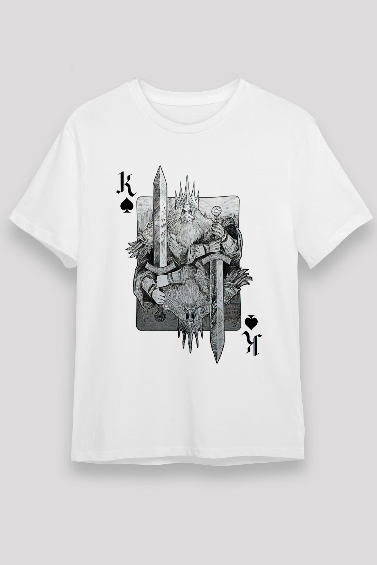 Dark Souls Baskılı Unisex Beyaz Tişört - Tshirt
