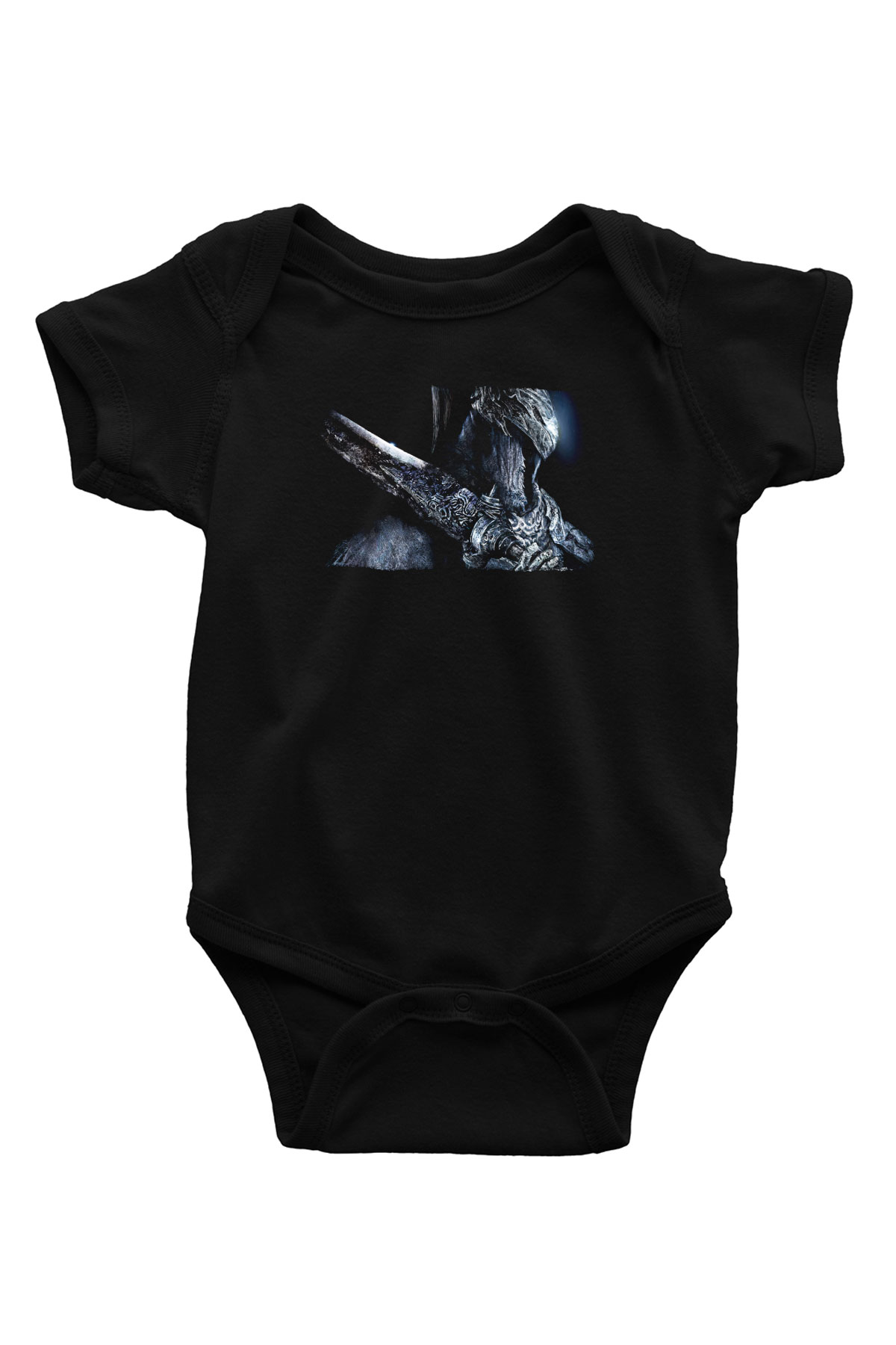 Dark Souls Baskılı Unisex Siyah Bebek Body - Zıbın