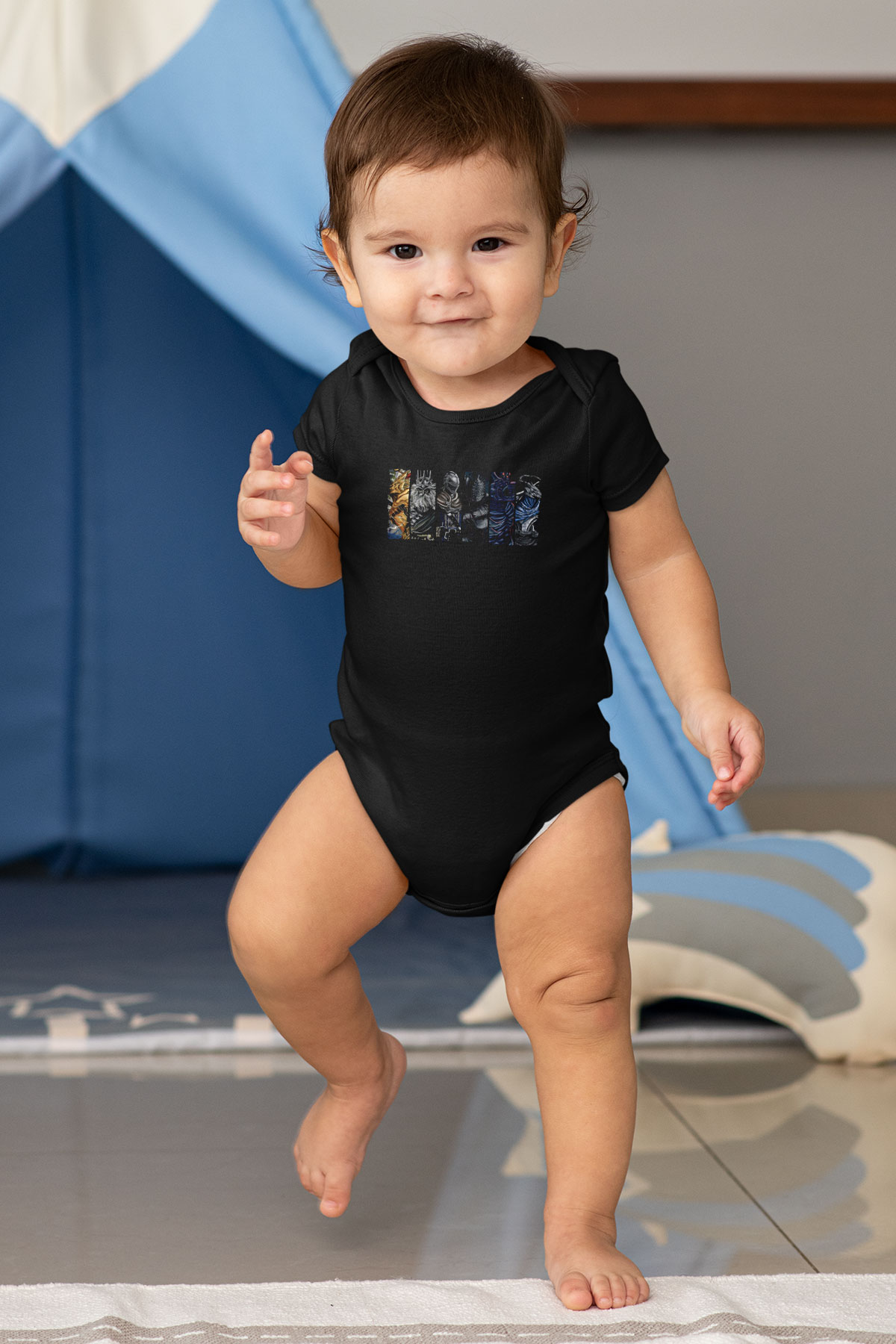 Dark Souls Baskılı Unisex Siyah Bebek Body - Zıbın