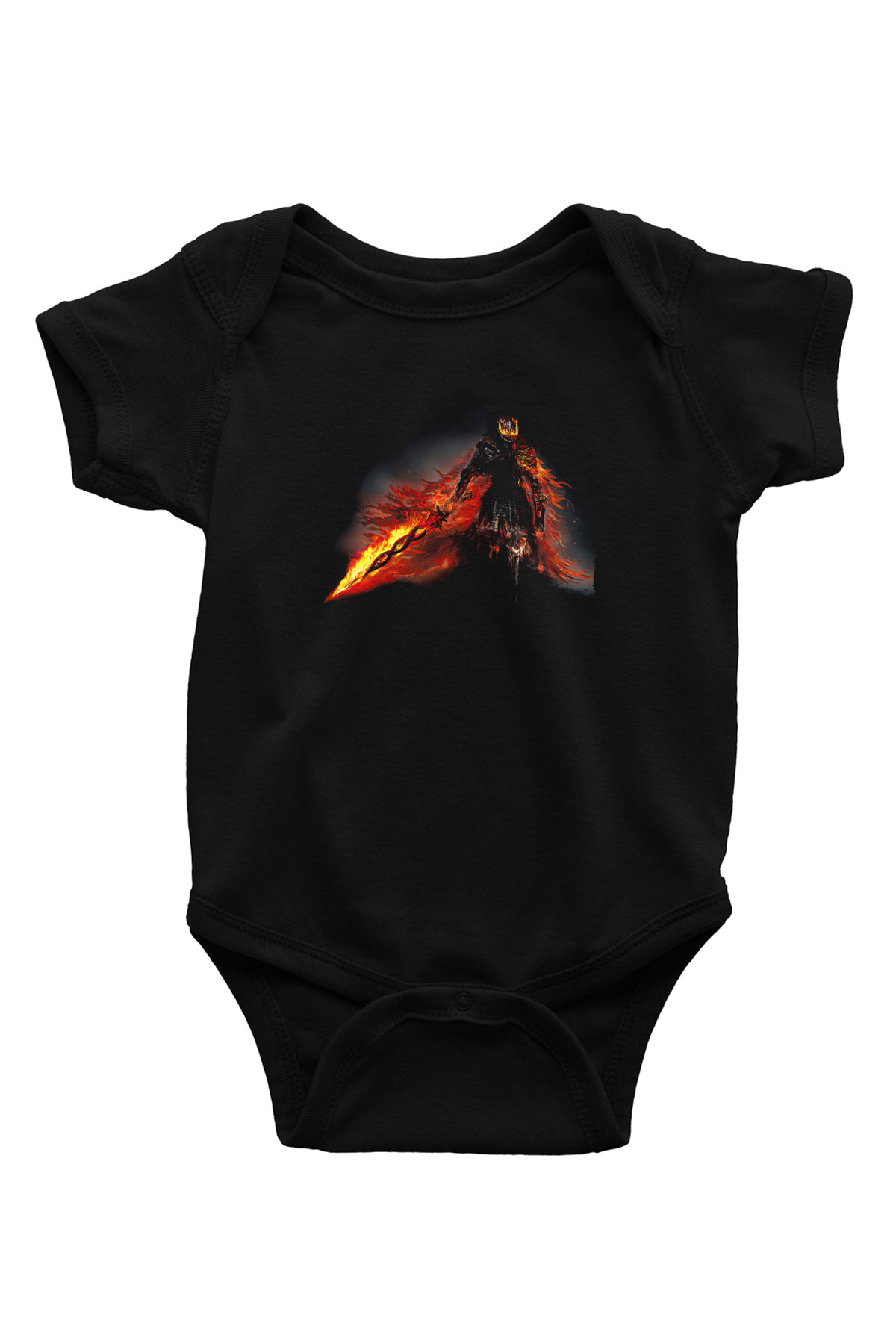 Dark Souls Baskılı Unisex Siyah Bebek Body - Zıbın