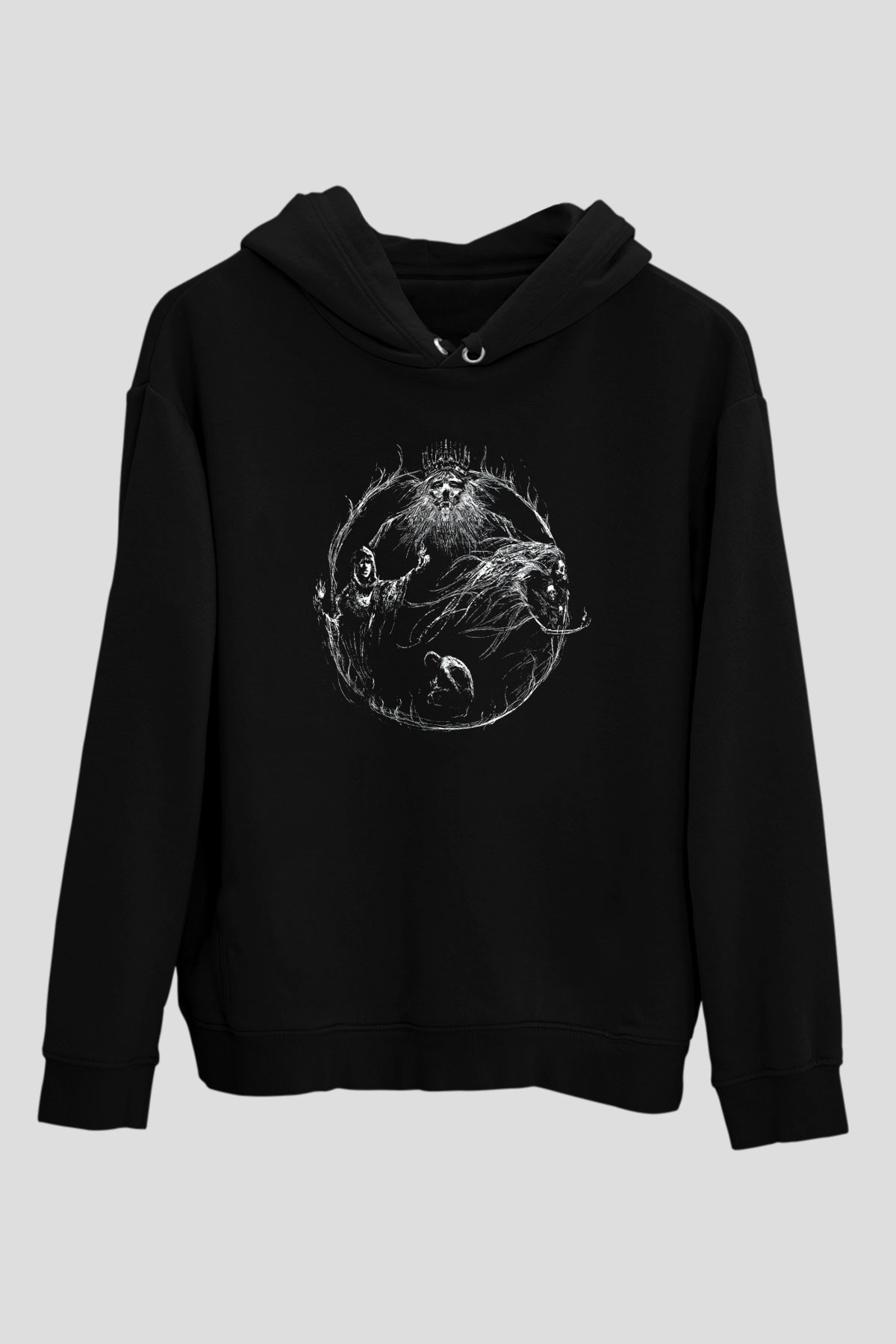 Dark Souls Baskılı Unisex Siyah Kapüşonlu Sweatshirt