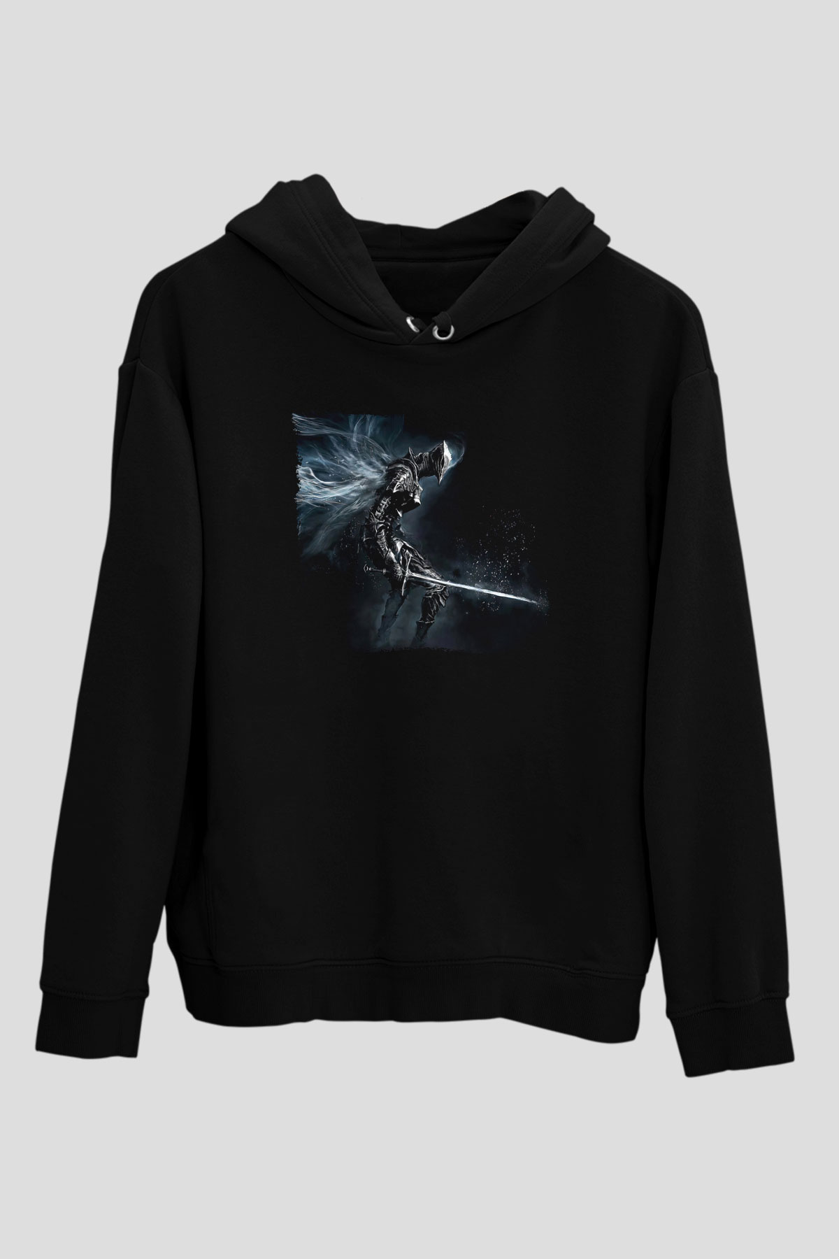 Dark Souls Baskılı Unisex Siyah Kapüşonlu Sweatshirt