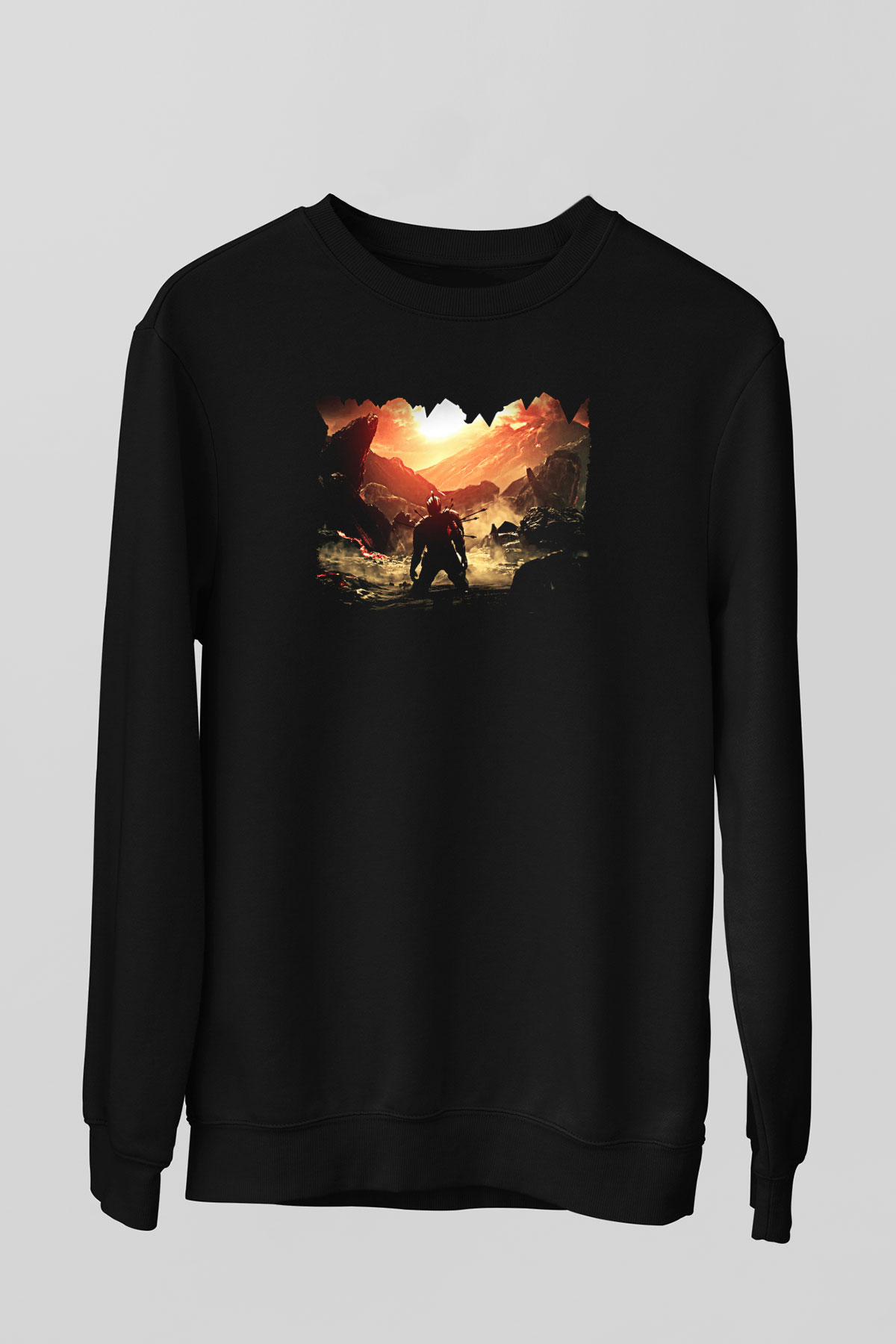 Dark Souls Baskılı Unisex Siyah Sweatshirt