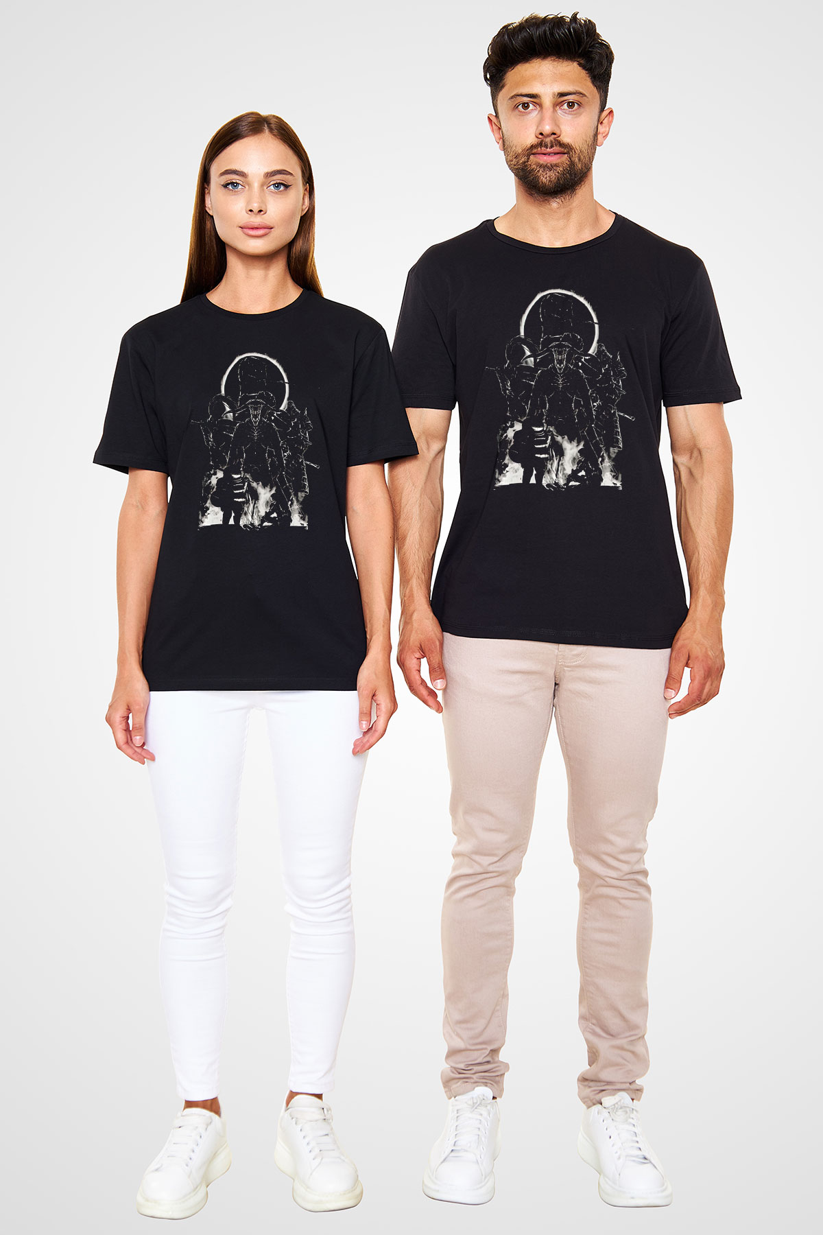 Dark Souls Baskılı Unisex Siyah Tişört - Tshirt