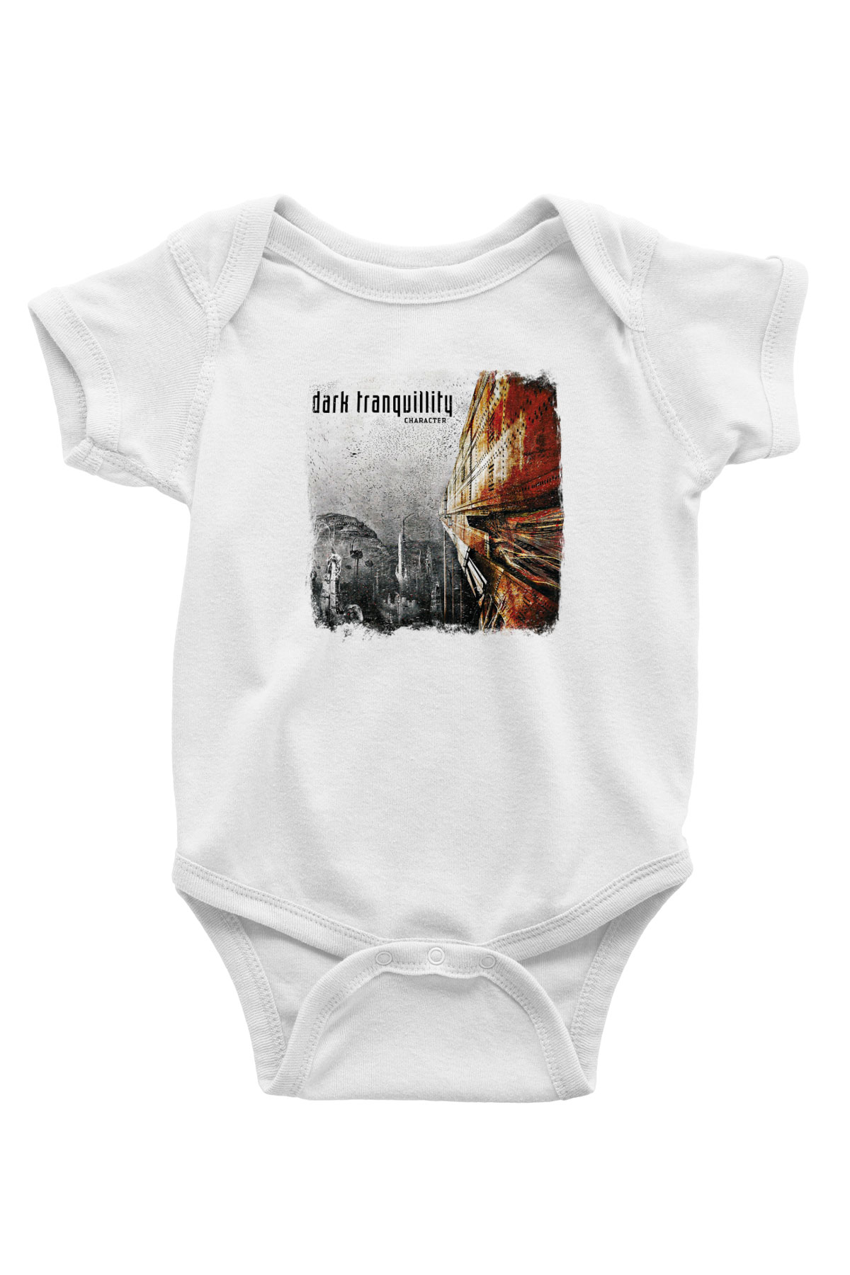 Dark Tranquillity Baskılı Unisex Beyaz Bebek Body - Zıbın