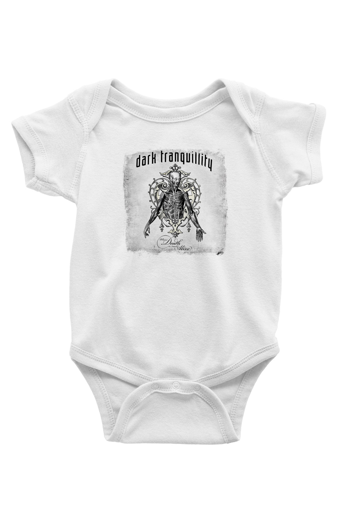 Dark Tranquillity Baskılı Unisex Beyaz Bebek Body - Zıbın