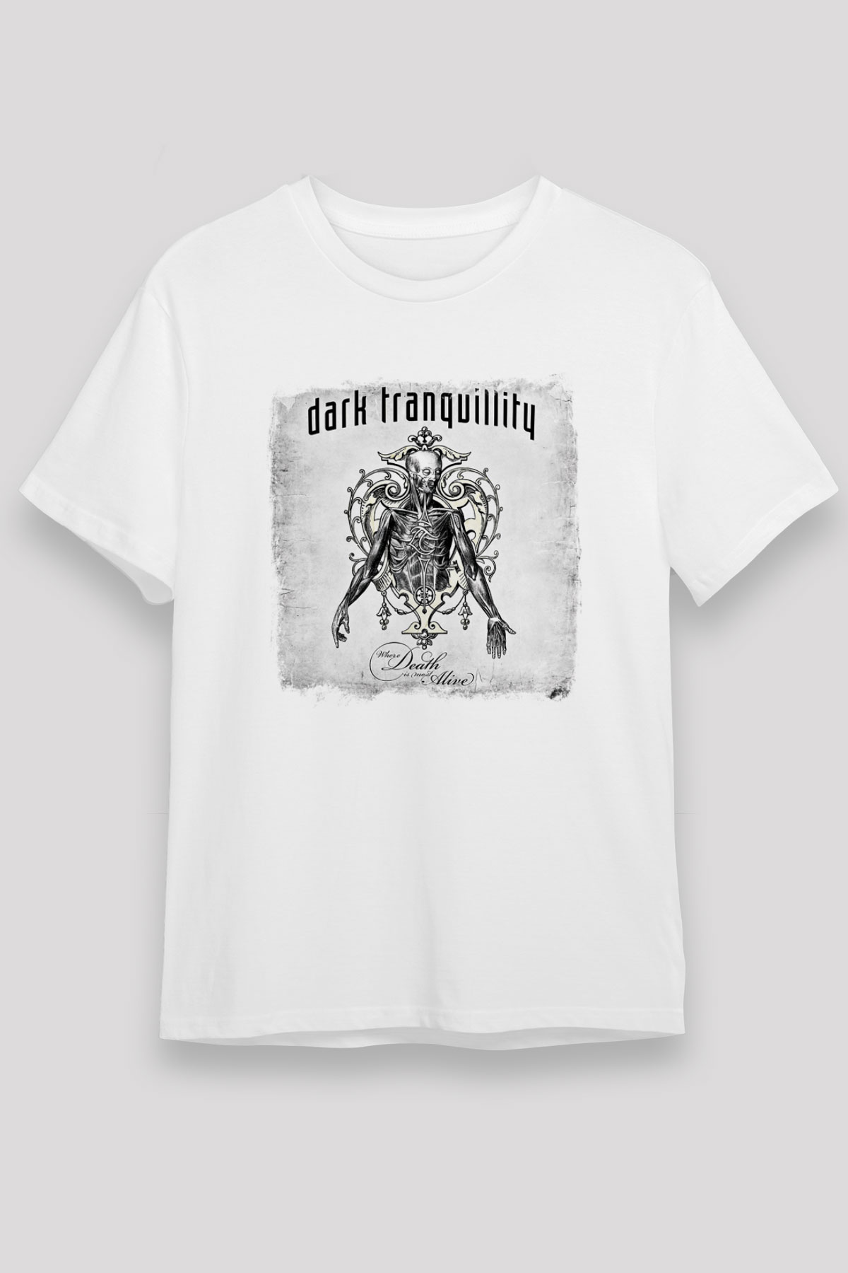 Dark Tranquillity Baskılı Unisex Beyaz Tişört