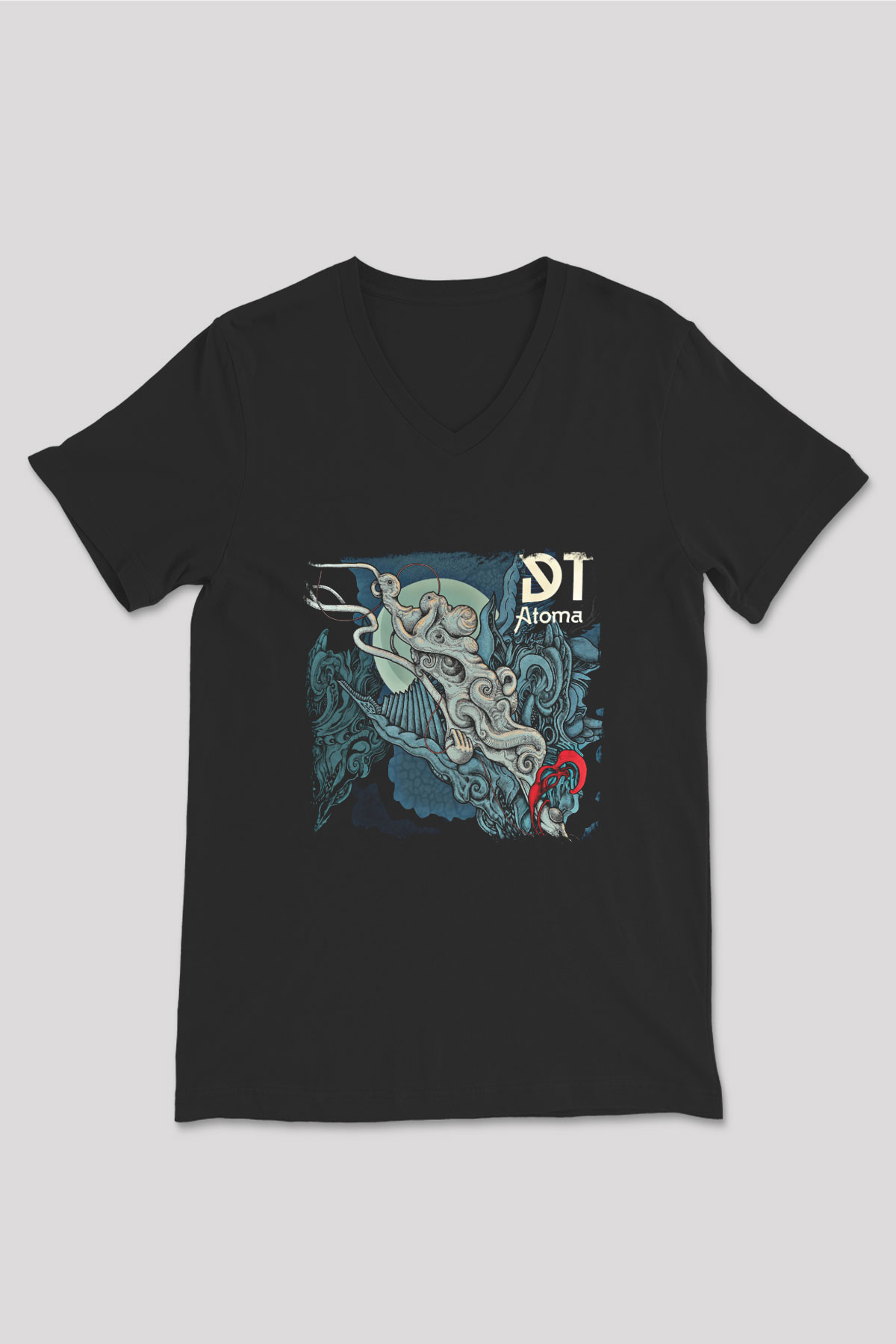 Dark Tranquillity Baskılı Unisex Siyah V Yaka Tişört