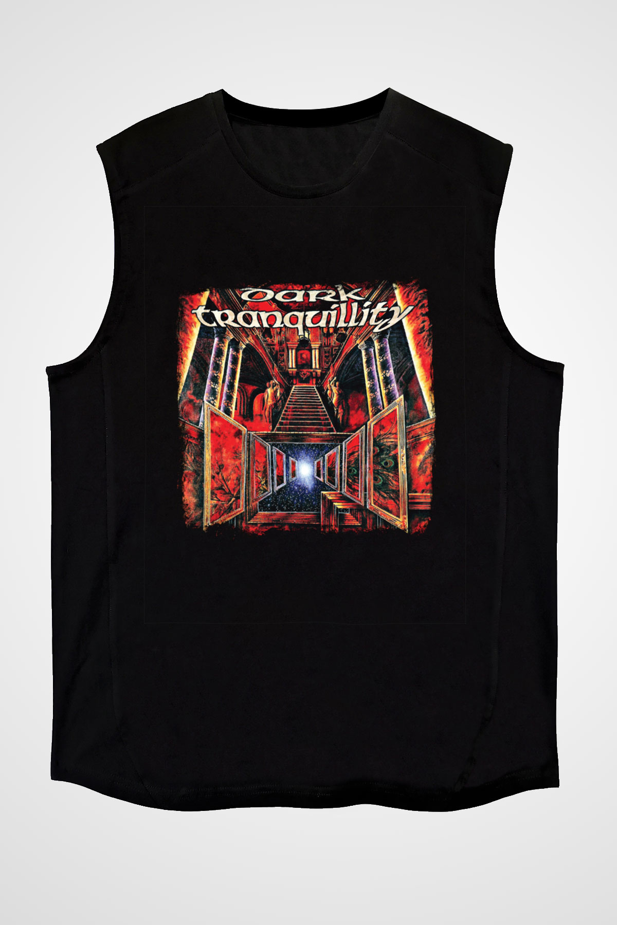 Dark Tranquillity Baskılı Unisex Siyah Kolsuz Tişört