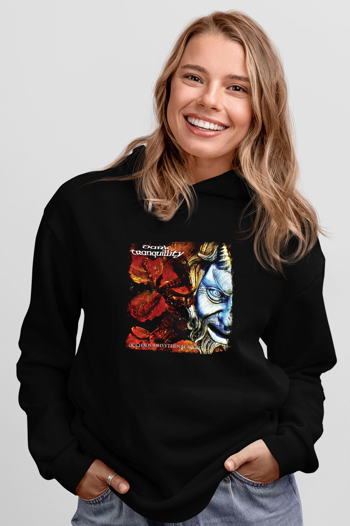 Dark Tranquillity Baskılı Unisex Siyah Hoodie