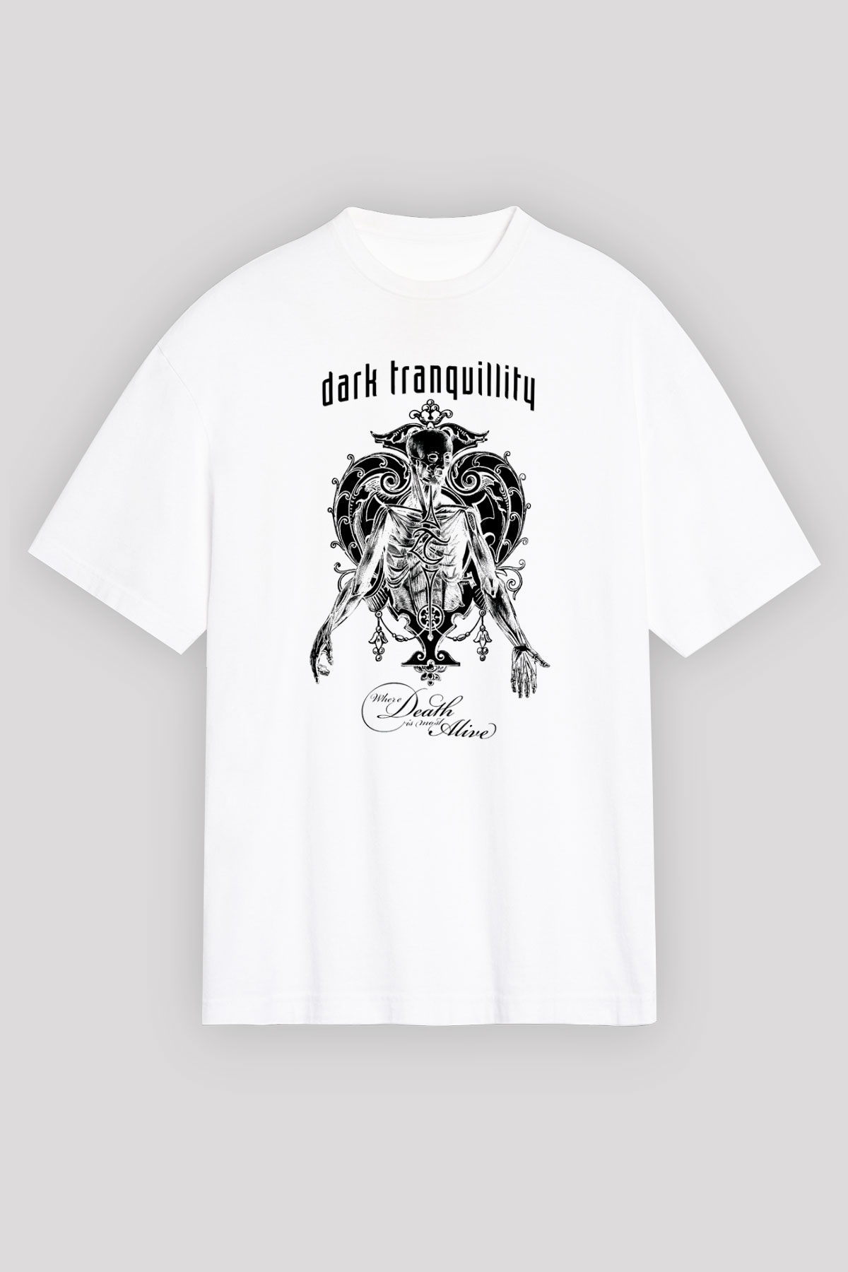 Dark Tranquillity Beyaz Unisex Oversize Tişört T-Shirt