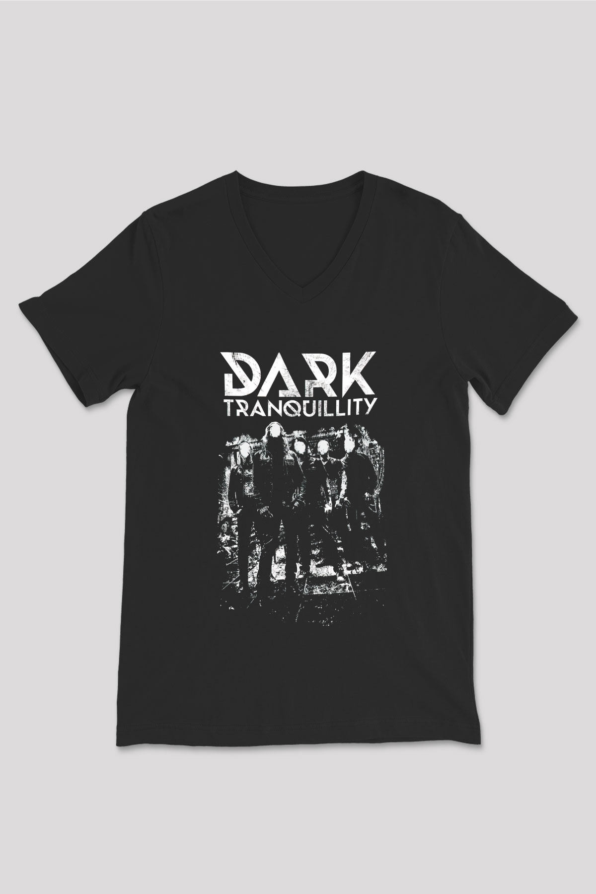 Dark Tranquillity Siyah Unisex V Yaka Tişört T-Shirt
