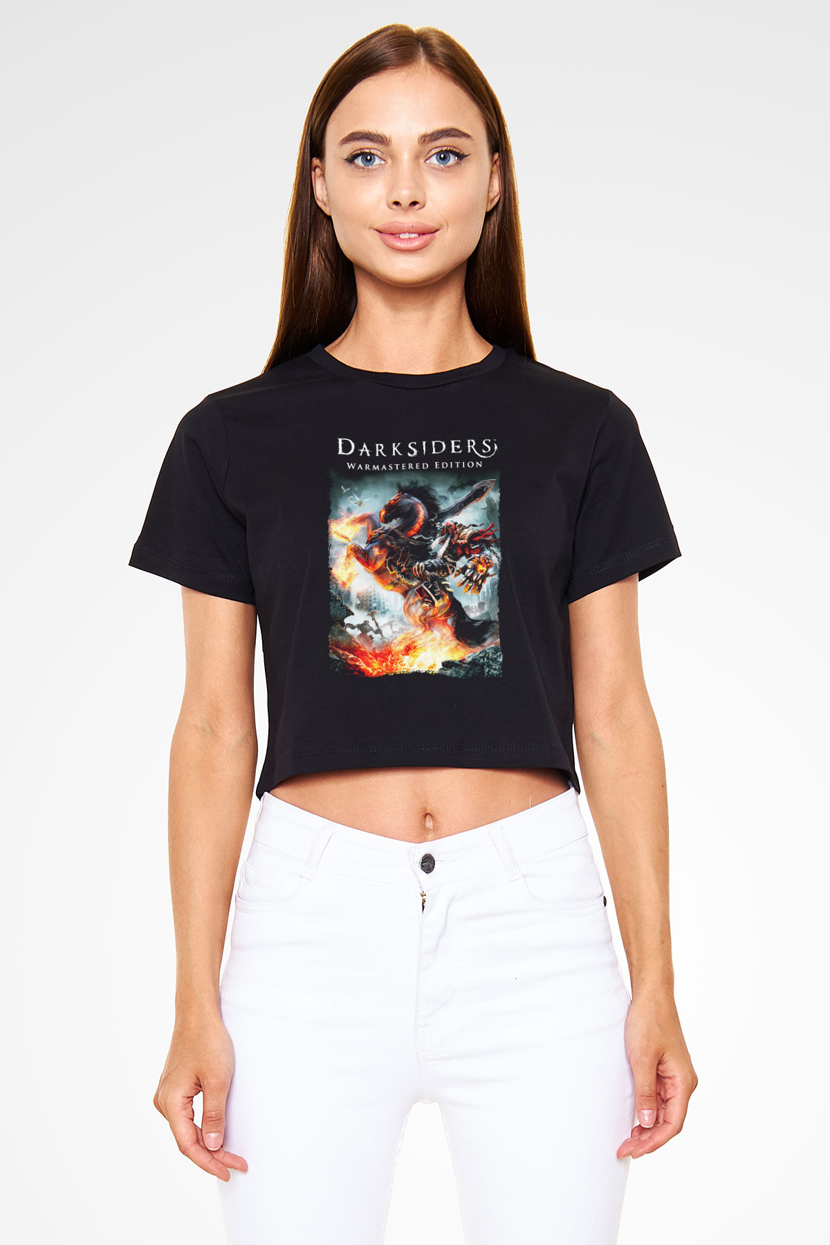 Darksiders Siyah  Crop Top Tişört