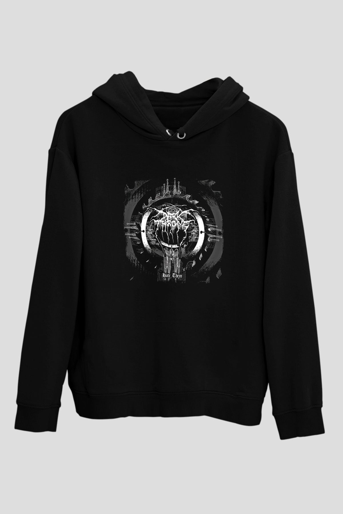 Darkthrone Baskılı Unisex Siyah Hoodie