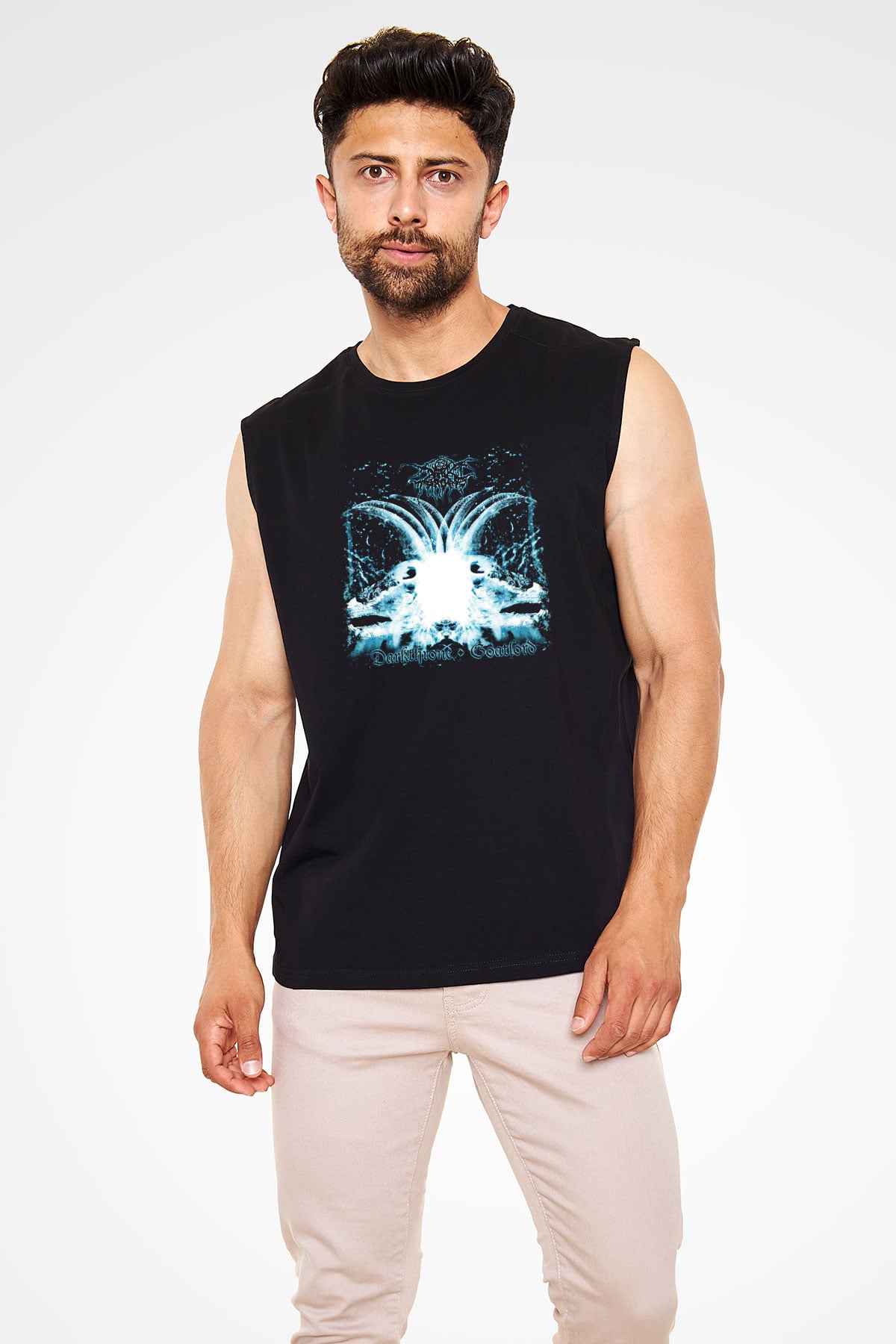 Darkthrone Baskılı Unisex Siyah Kolsuz Tişört