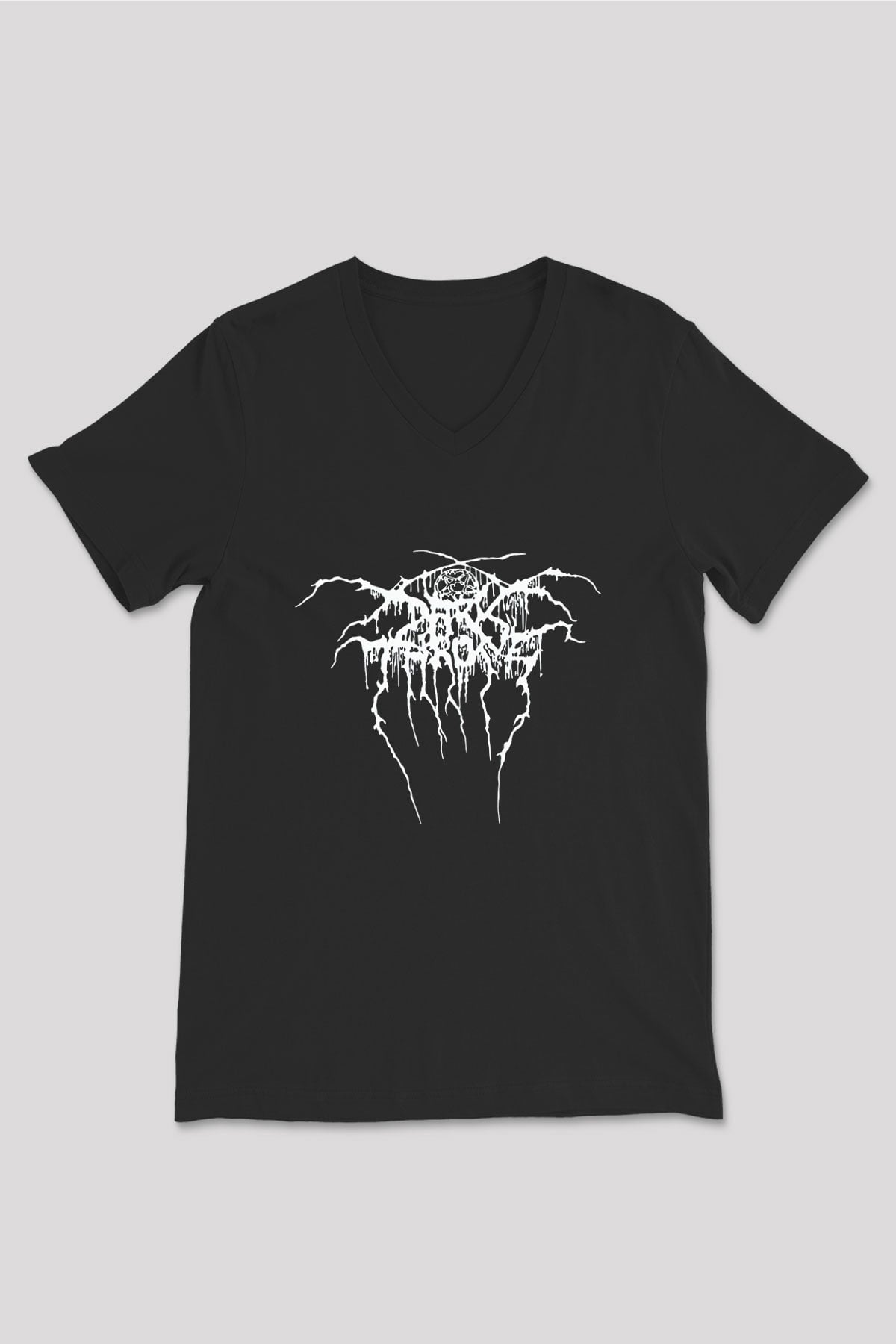 Darkthrone Siyah Unisex V Yaka Tişört T-Shirt