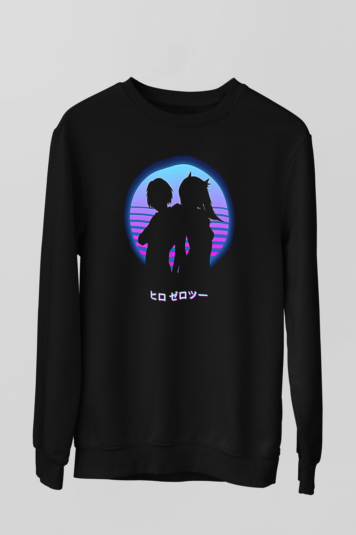 Darling İn The Franxx Baskılı Unisex Siyah Sweatshirt